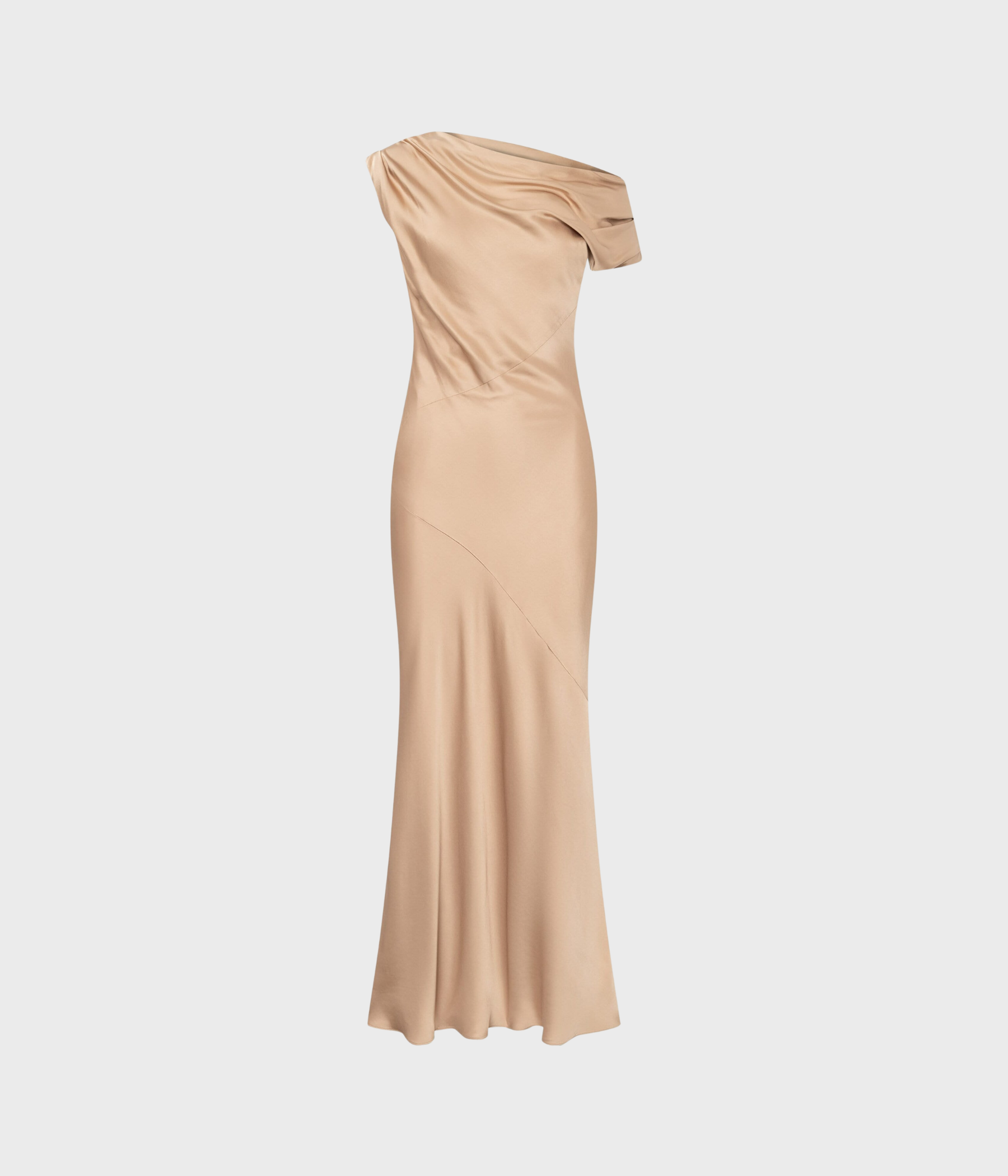 Vanessa Satin Dress (Golden Beige)
