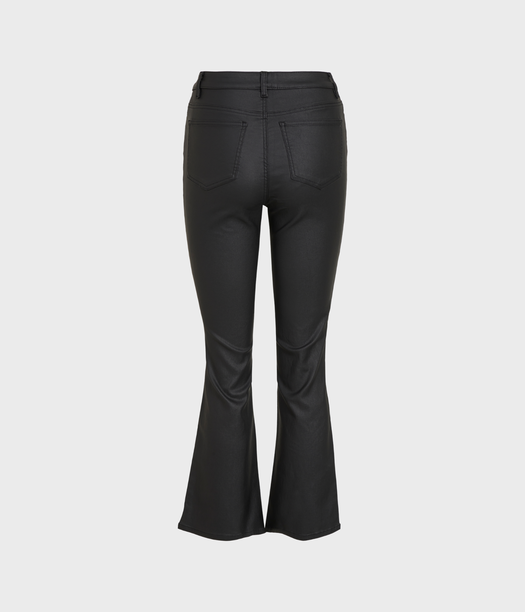 OBJBELLE MW 7/8 COATED FLARED PANT NOOS (Black)