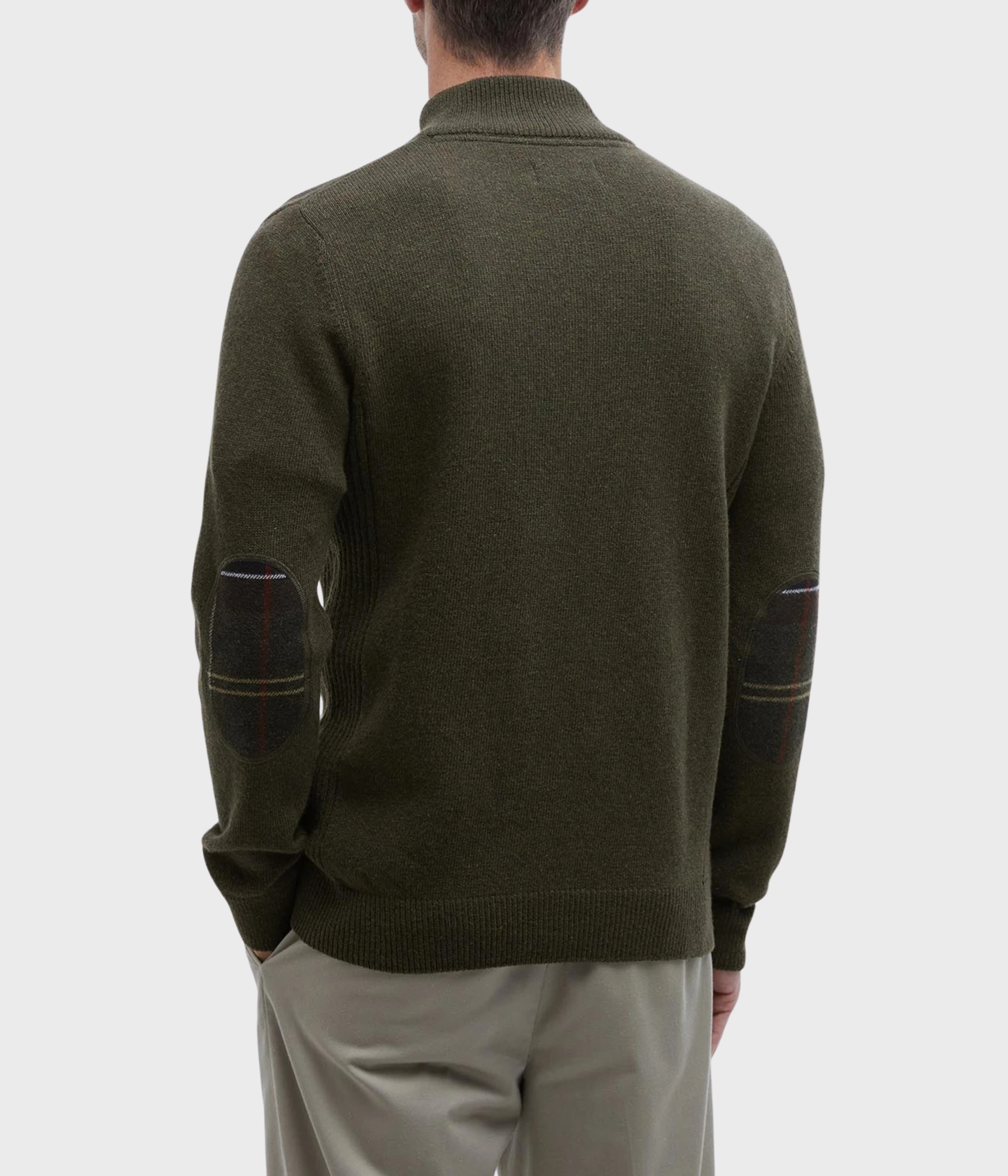 Barbour Holden Half Zip Knitted Jumper (OL91 Olive Marl)
