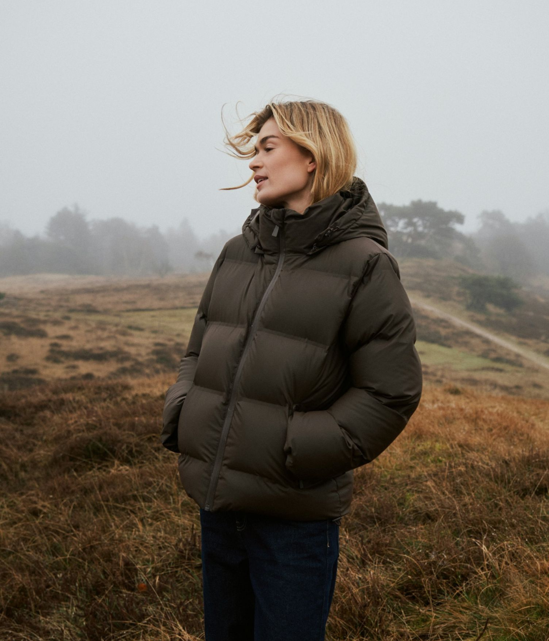 Fox C Puffer Jacket (676 DARK BROWN)