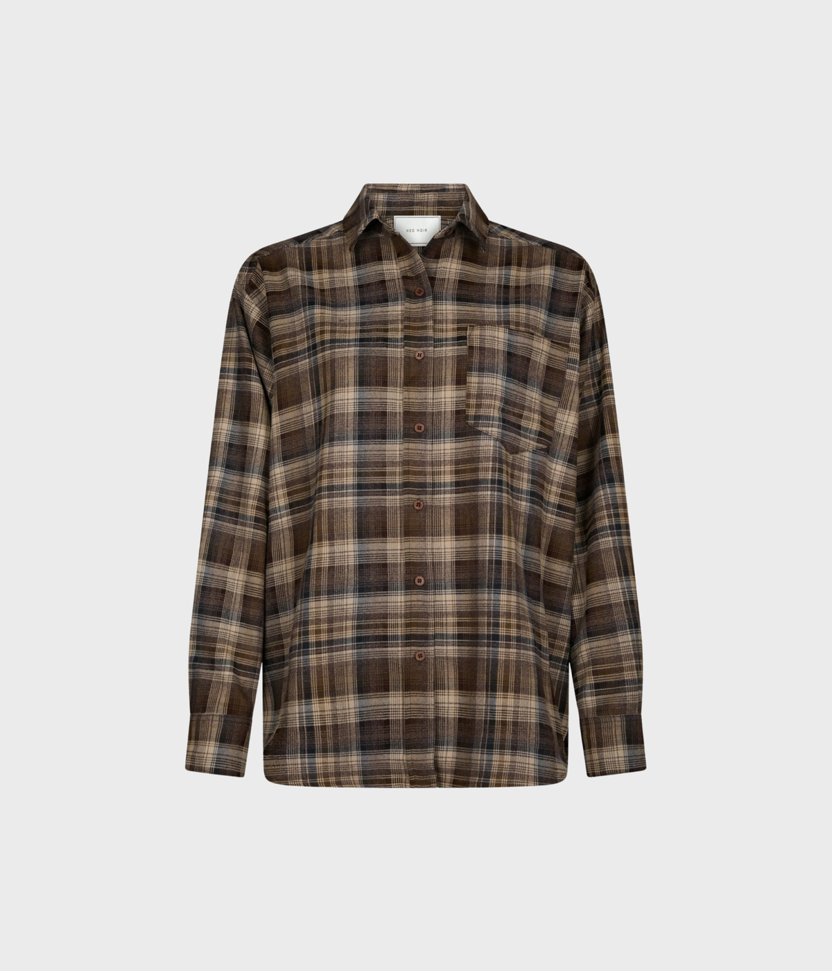 Dalma Flannel Check Shirt (811 Dark Taupe)