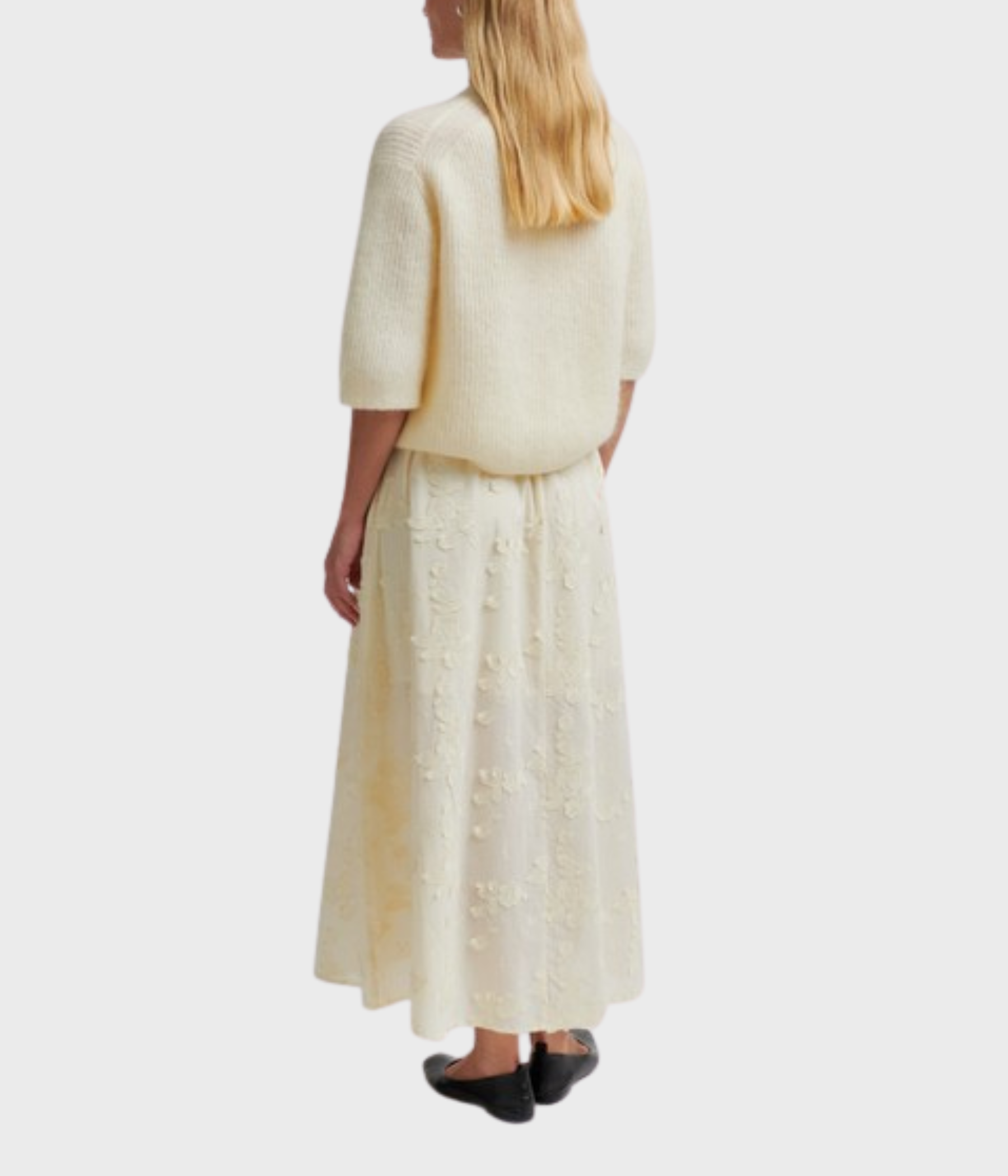 Andrea Knit Rib Cardigan. (2063 Alabaster Gleam)
