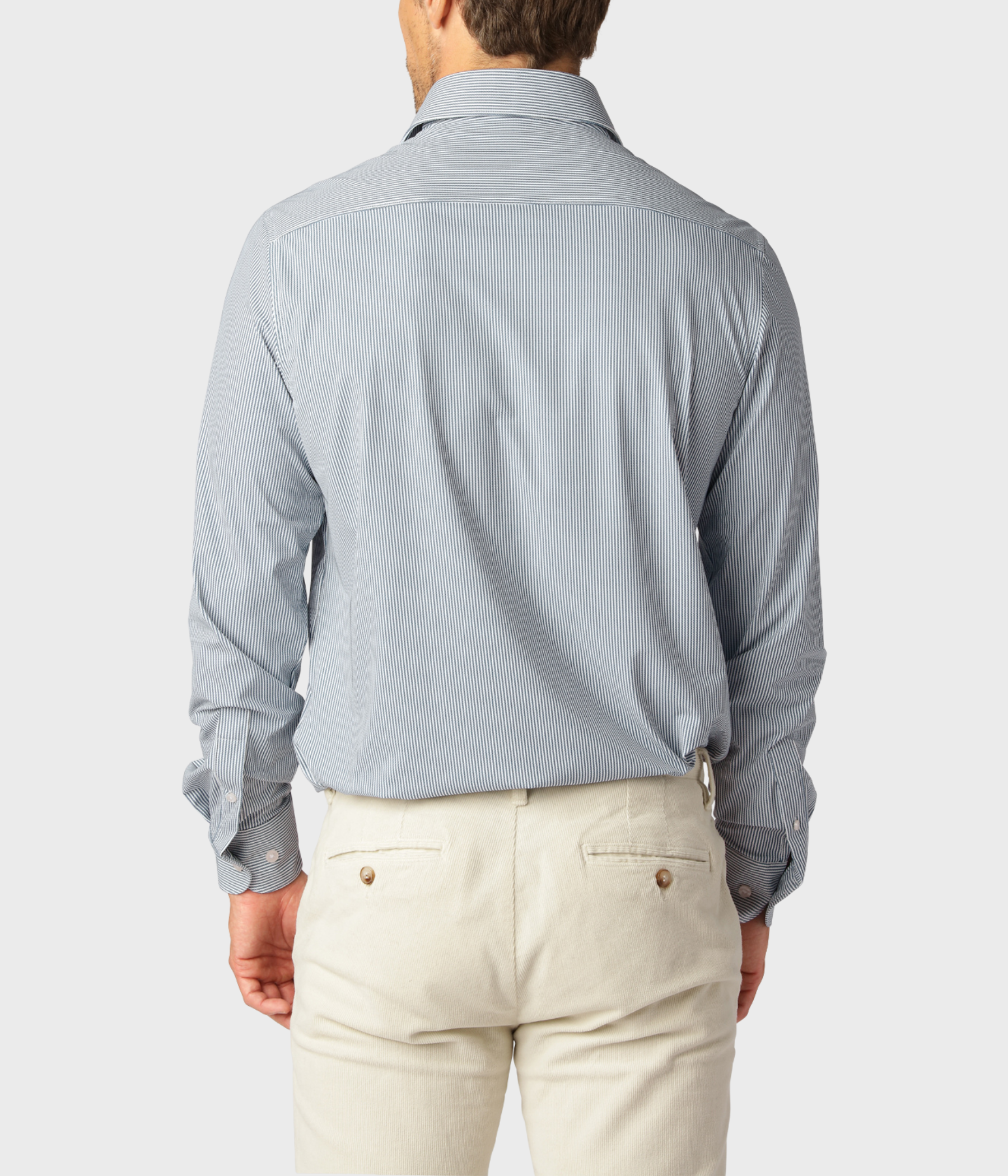 Stretch Shirt. (Blue Pinstripe)