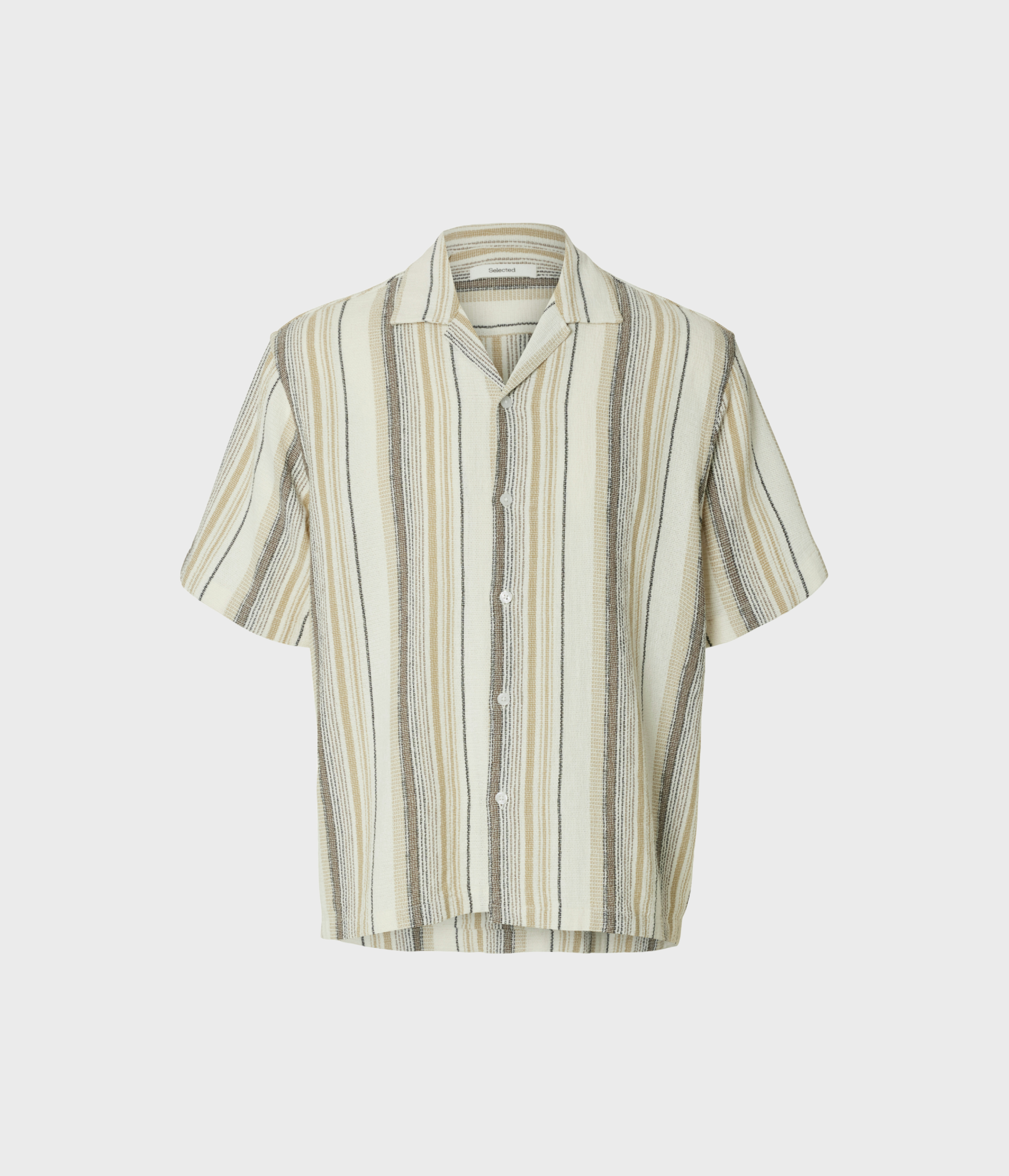 SLHRLXCAL SS SHIRT RESORT (Egret Stripes:Brown Multi) - D.O. Design Only