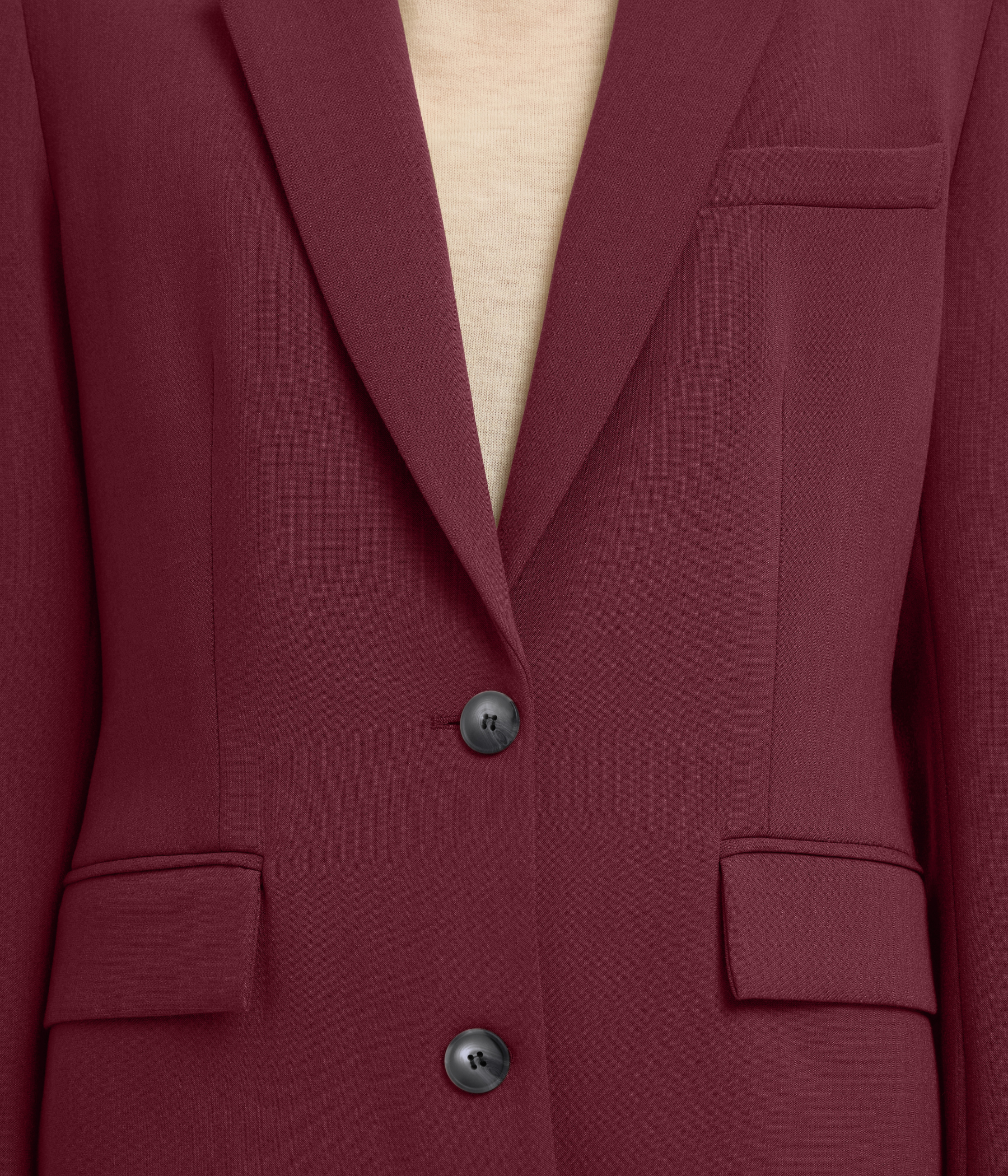 Slfrita Ls Classic Blazer Mel Noos. (Tawny Port Detail:MELANGE)