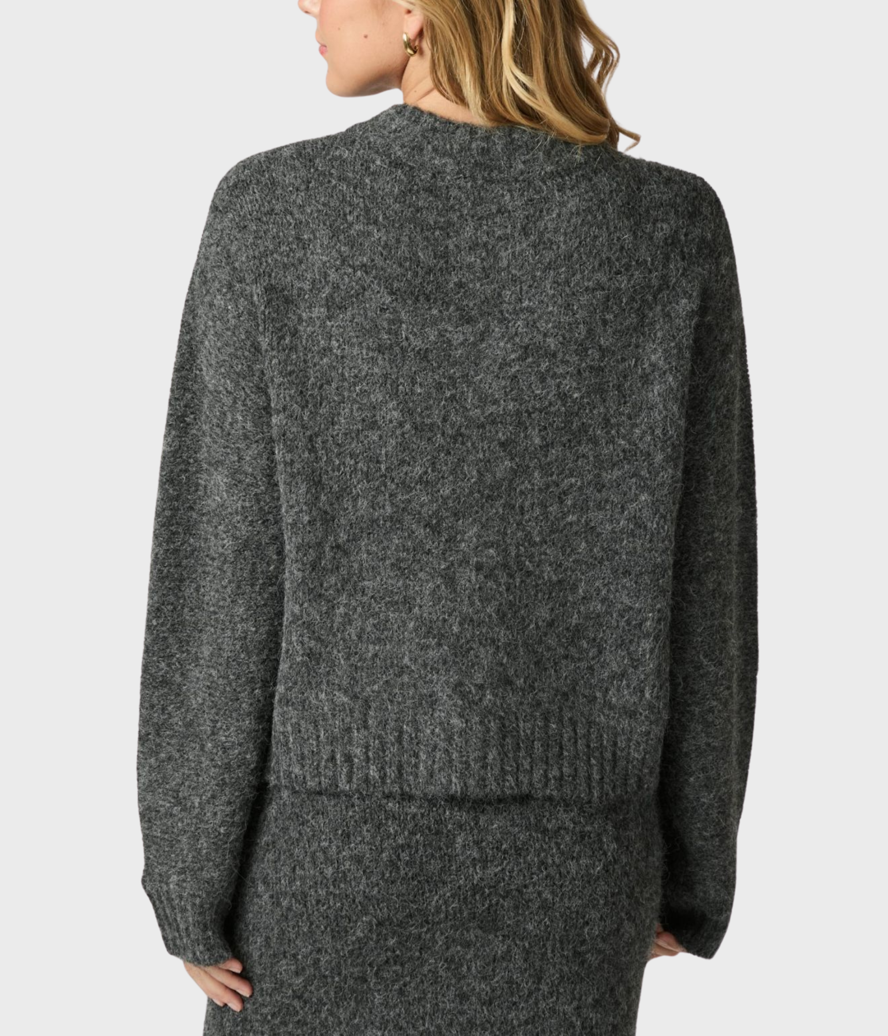 Taura Fluffy Knit Cardigan (132 Antracit)