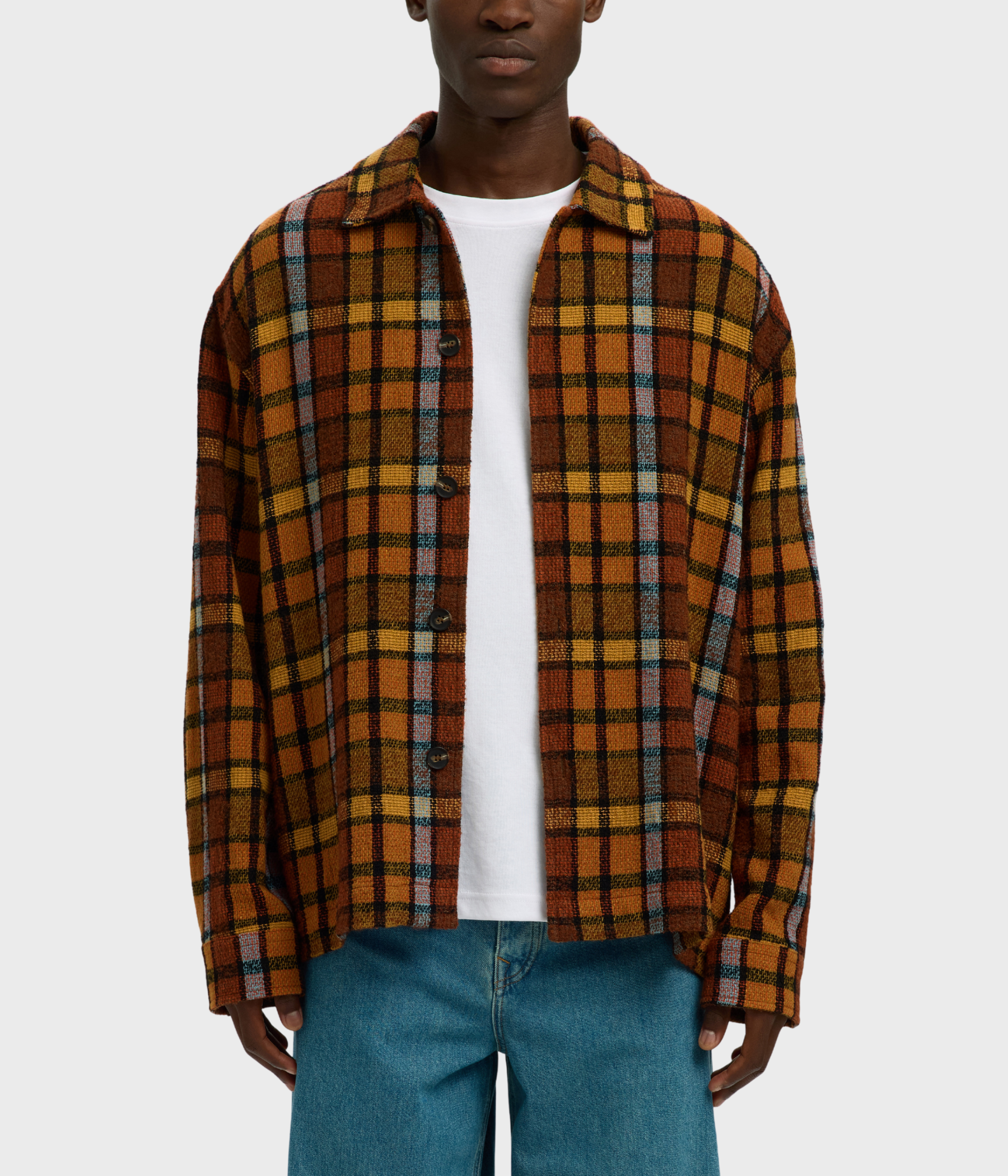 SLHRLXTOBY NF OVERSHIRT. (Symphonic Sunset Checks:Multi Checks)