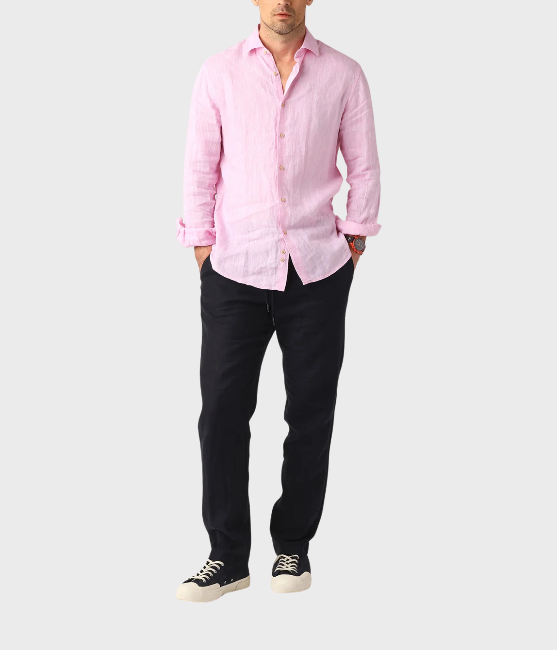Linen Shirt. (Pink) - D.O. Design Only