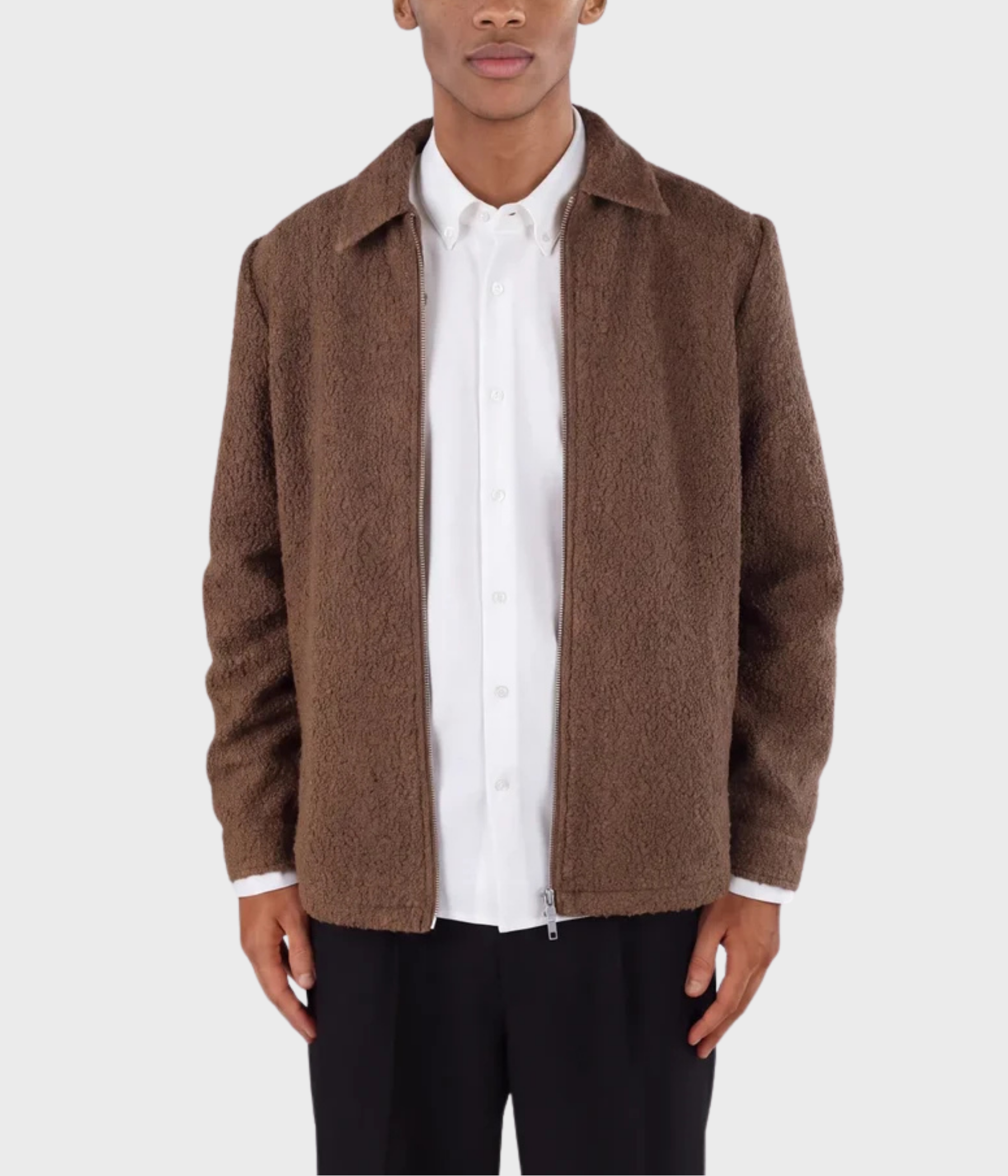 Fred Boucle Overshirt. (664 Toasted brown)