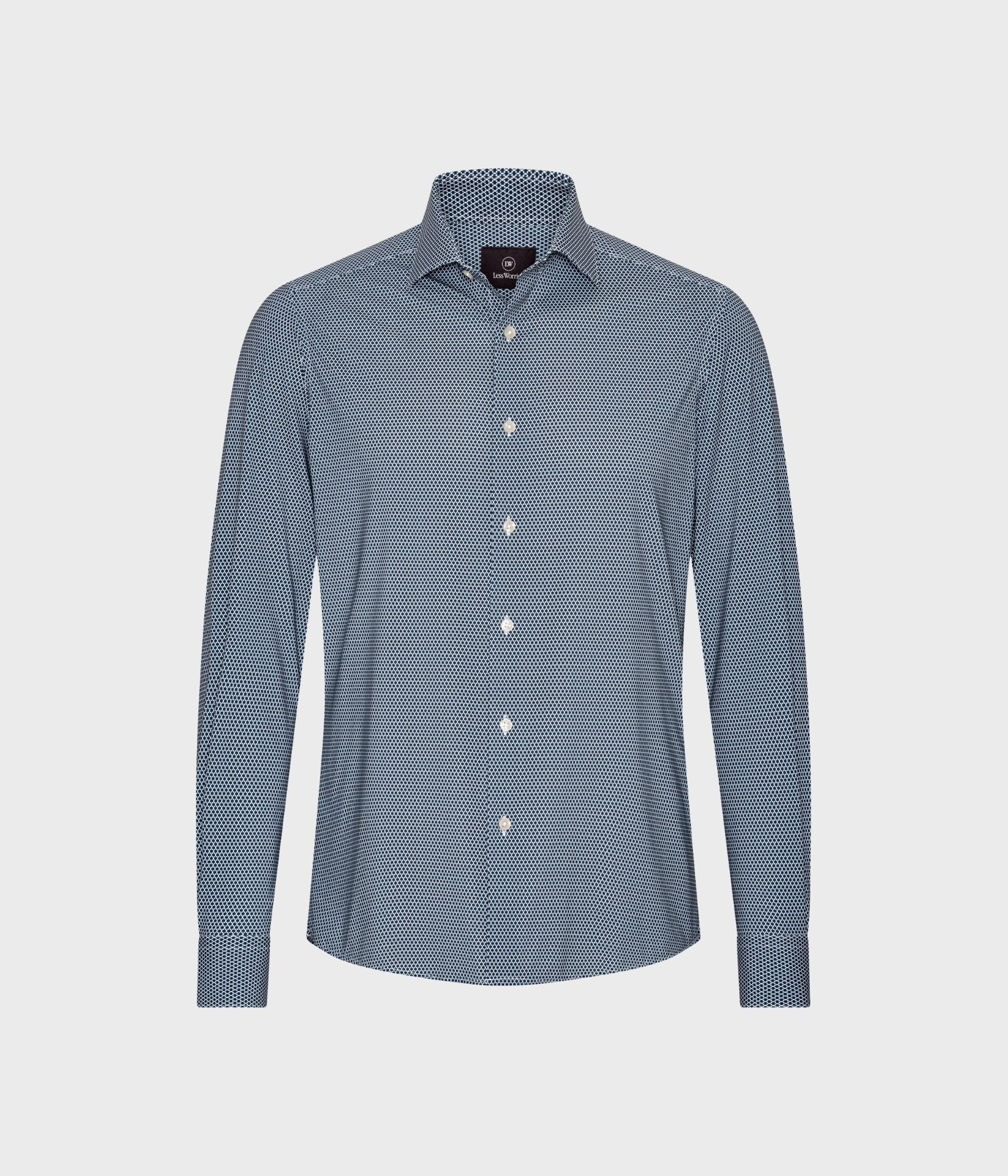 Stretch Shirt. (Navy Prin)