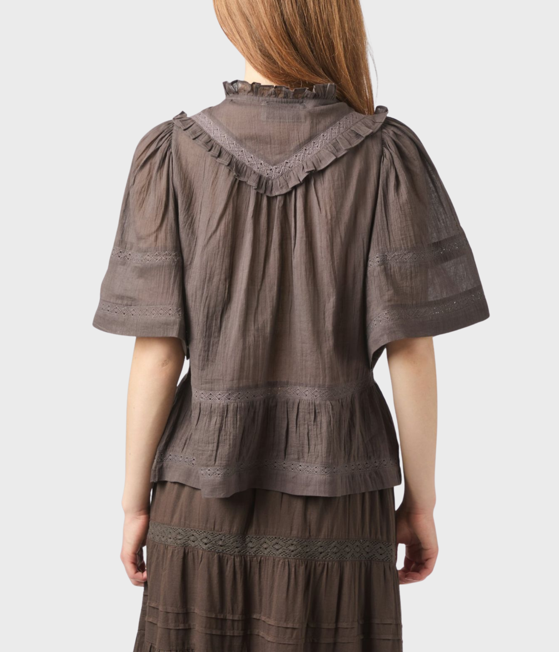 Evienne S Voile Top (676 DARK BROWN)