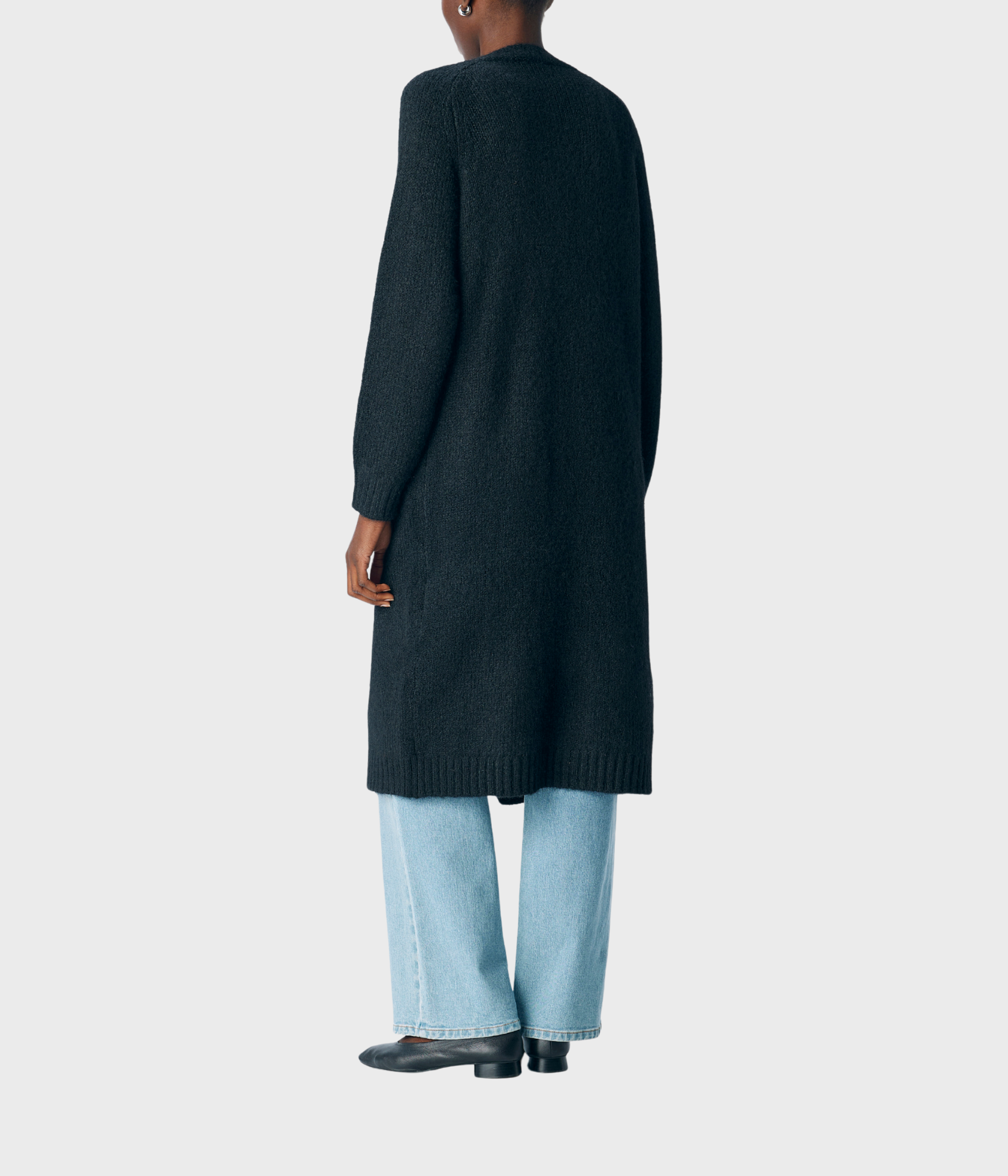 OBJMILU LS LO LONG KNIT CARDIGAN NOOS. (Black)