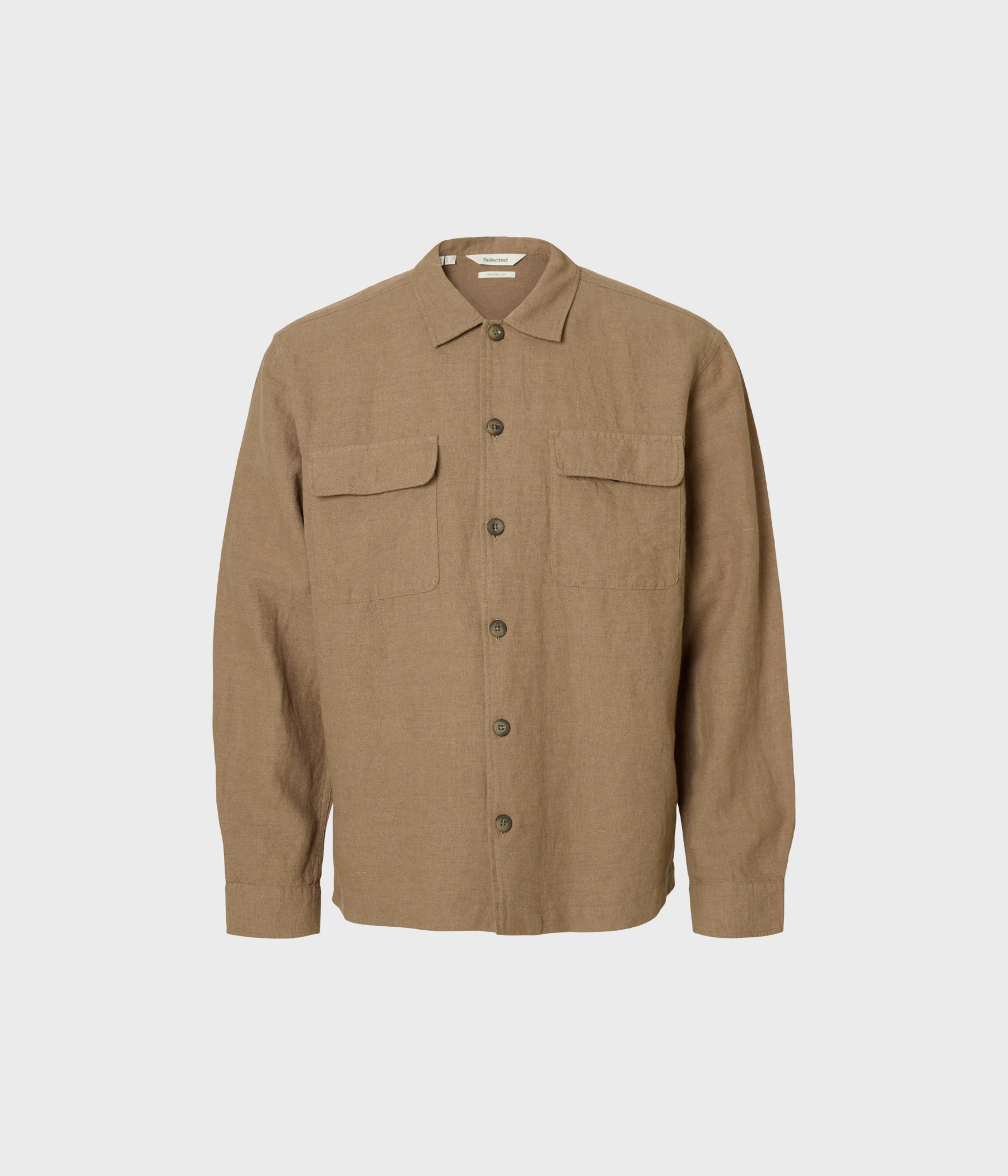 SLH-LEROY SUN OVERSHIRT LS NOOS. (Caribou) - D.O. Design Only