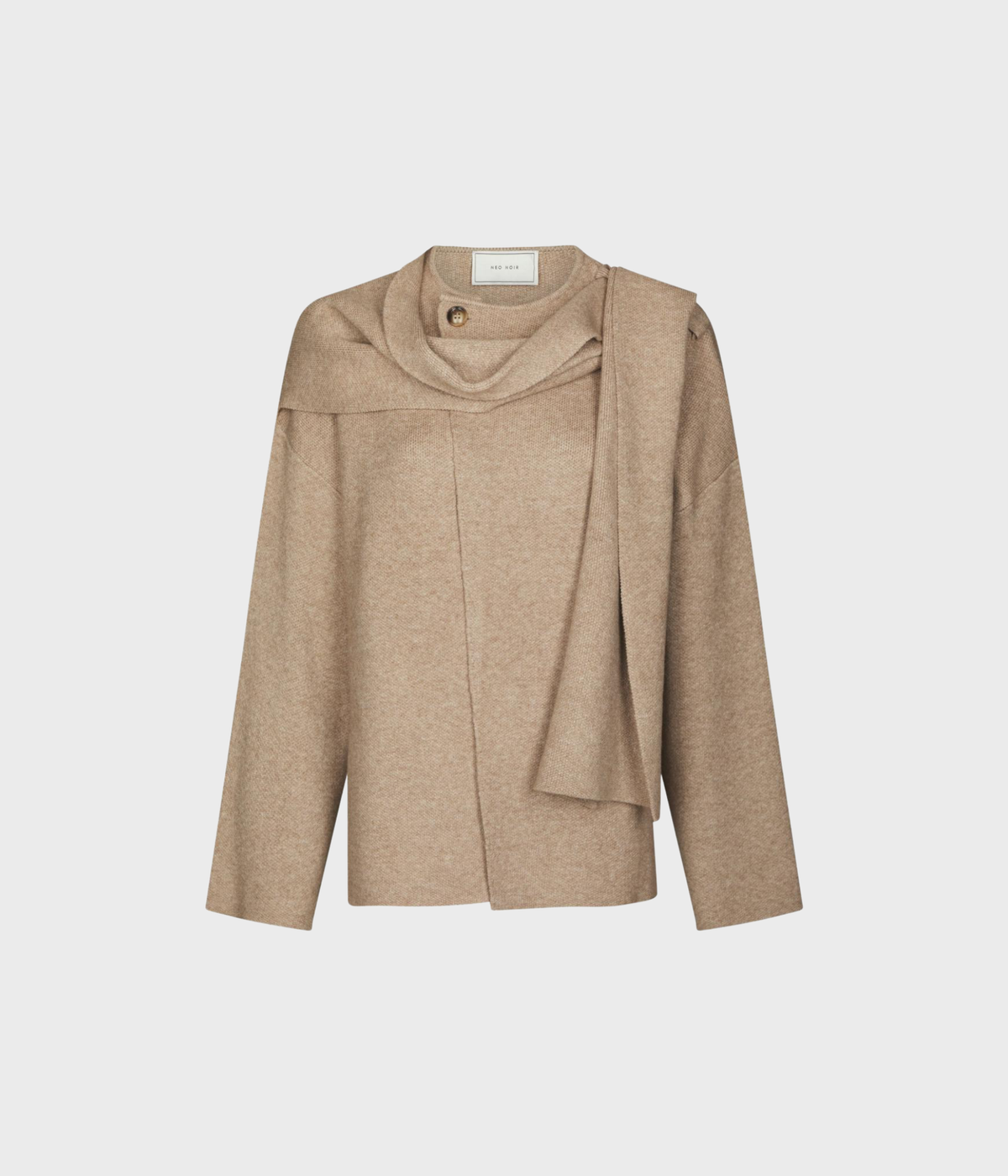 Wals Knit Scarf Blouse (123 Beige)