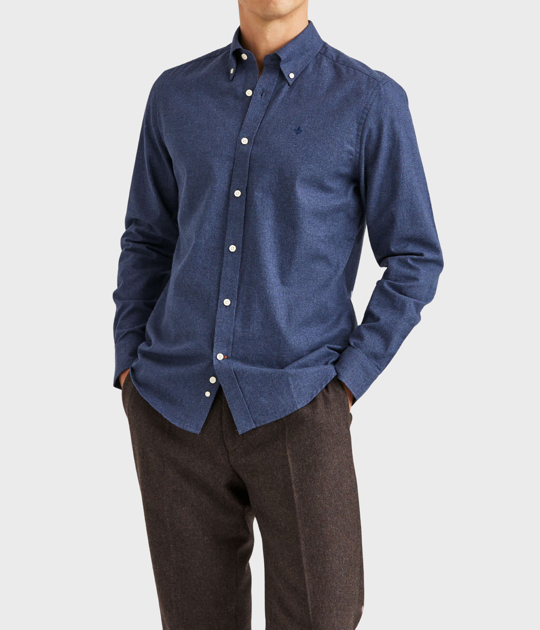 Watts Flannel Shirt-Slim Fit (60 Navy)
