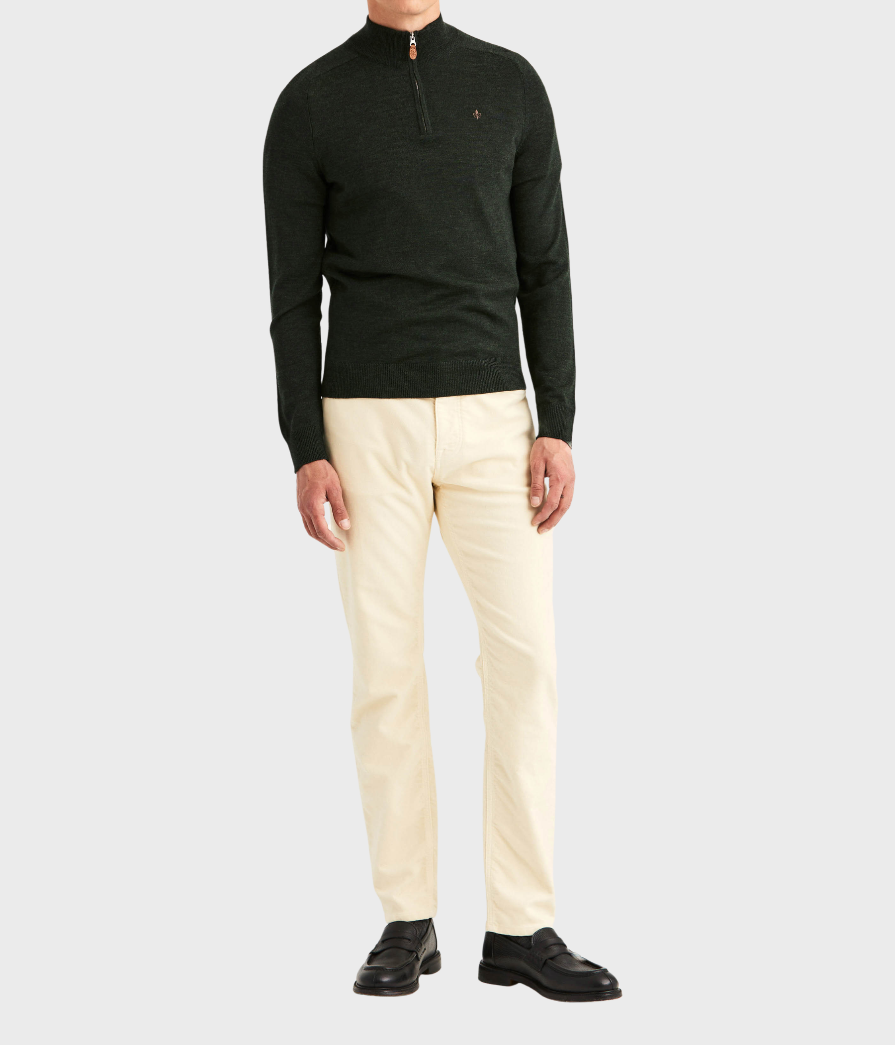 Merino John Zip (77 Olive)