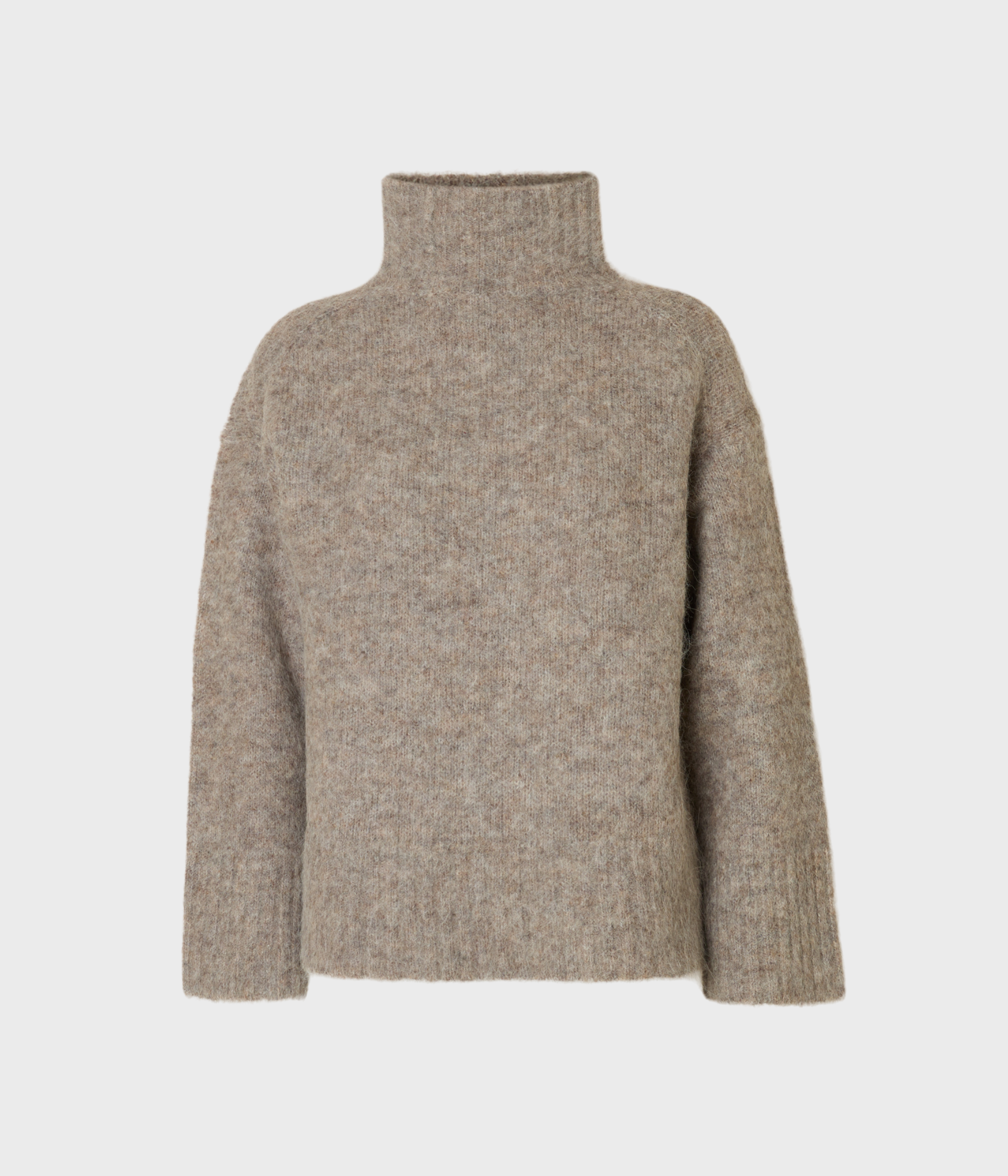SLFGABRIELLA LS KNIT HIGH NECK NOOS (Steel Gray Detail:MELANGE)