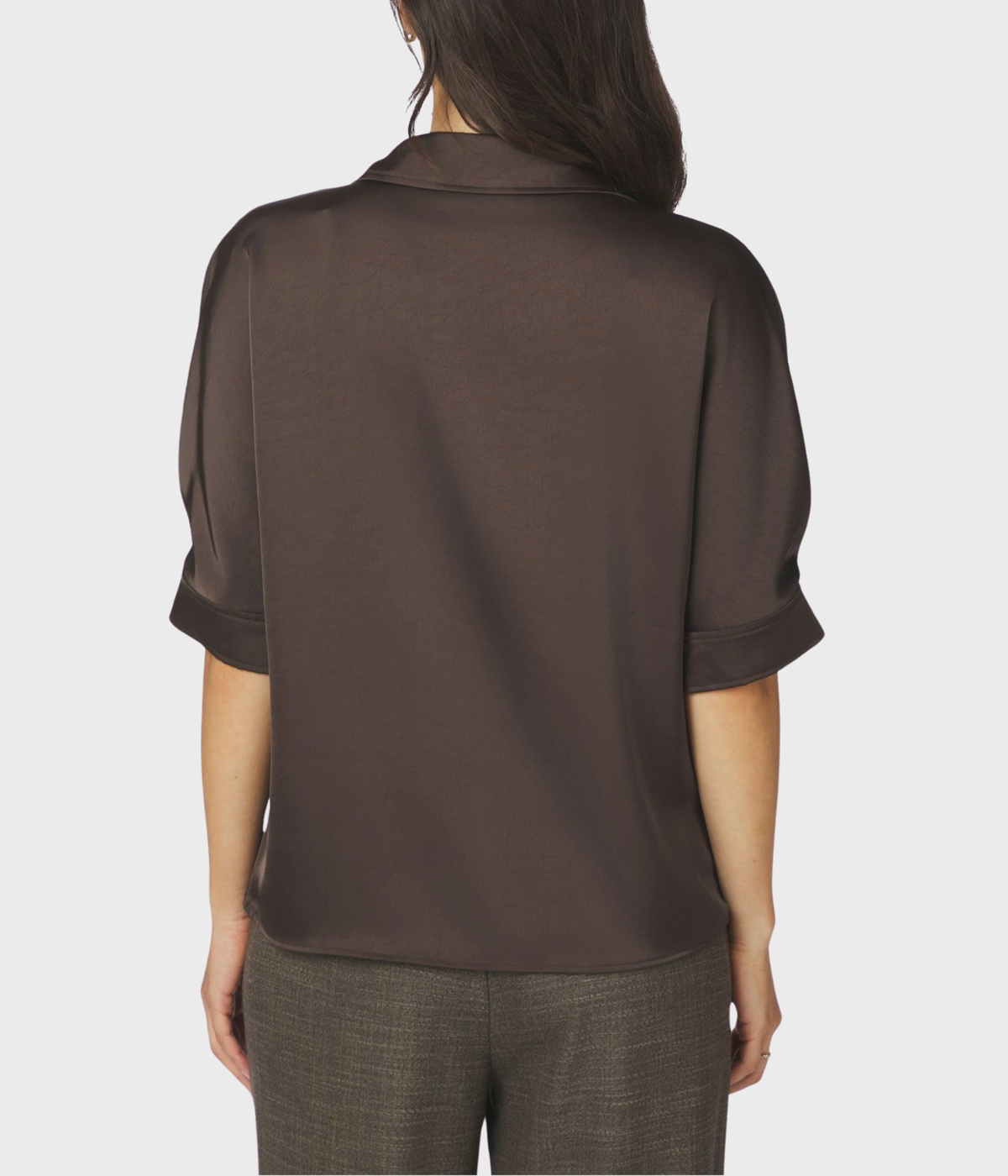 Carm Heavy Sateen Shirt (676 DARK BROWN)