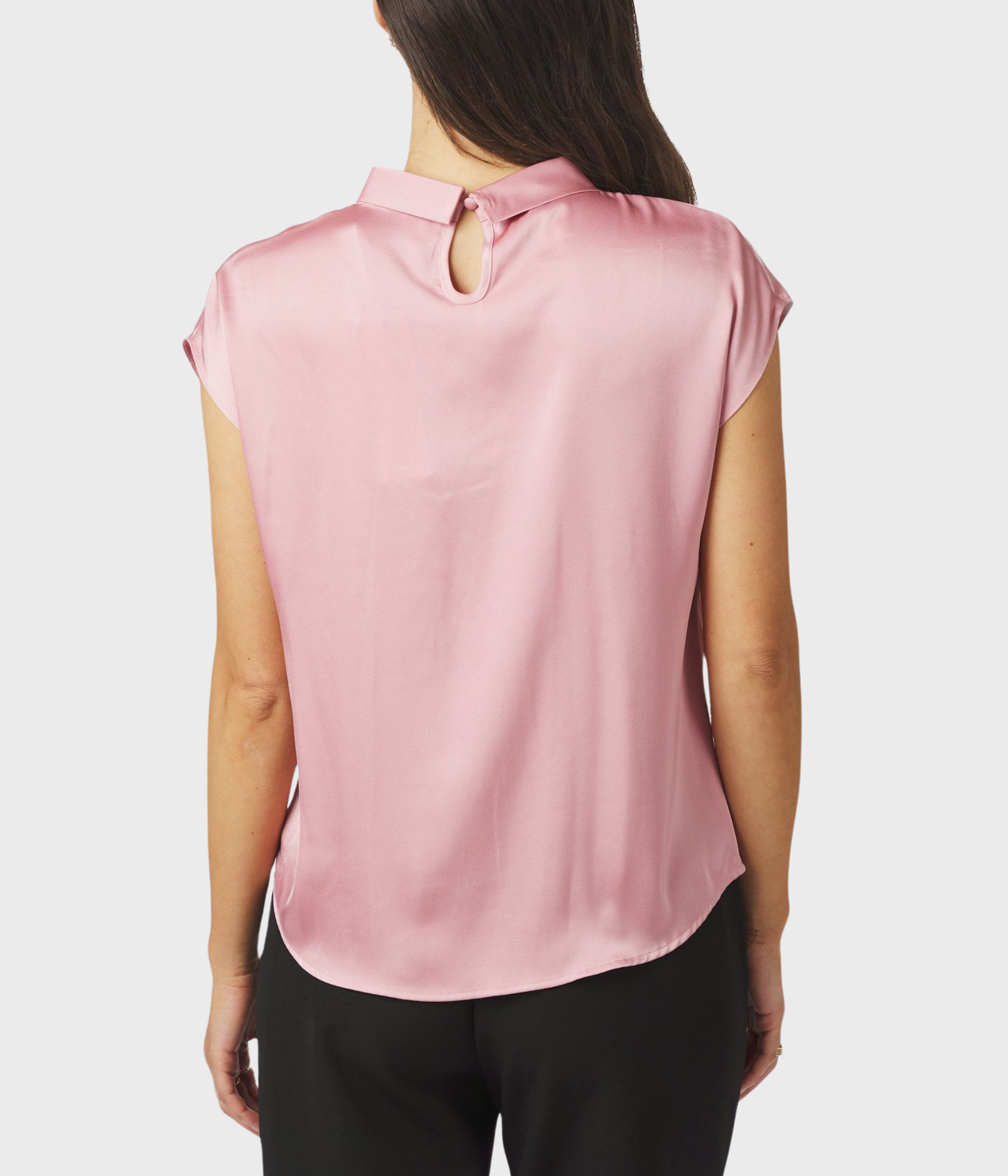 Fleur Drapy Satin Blouse. (754 Light pink)