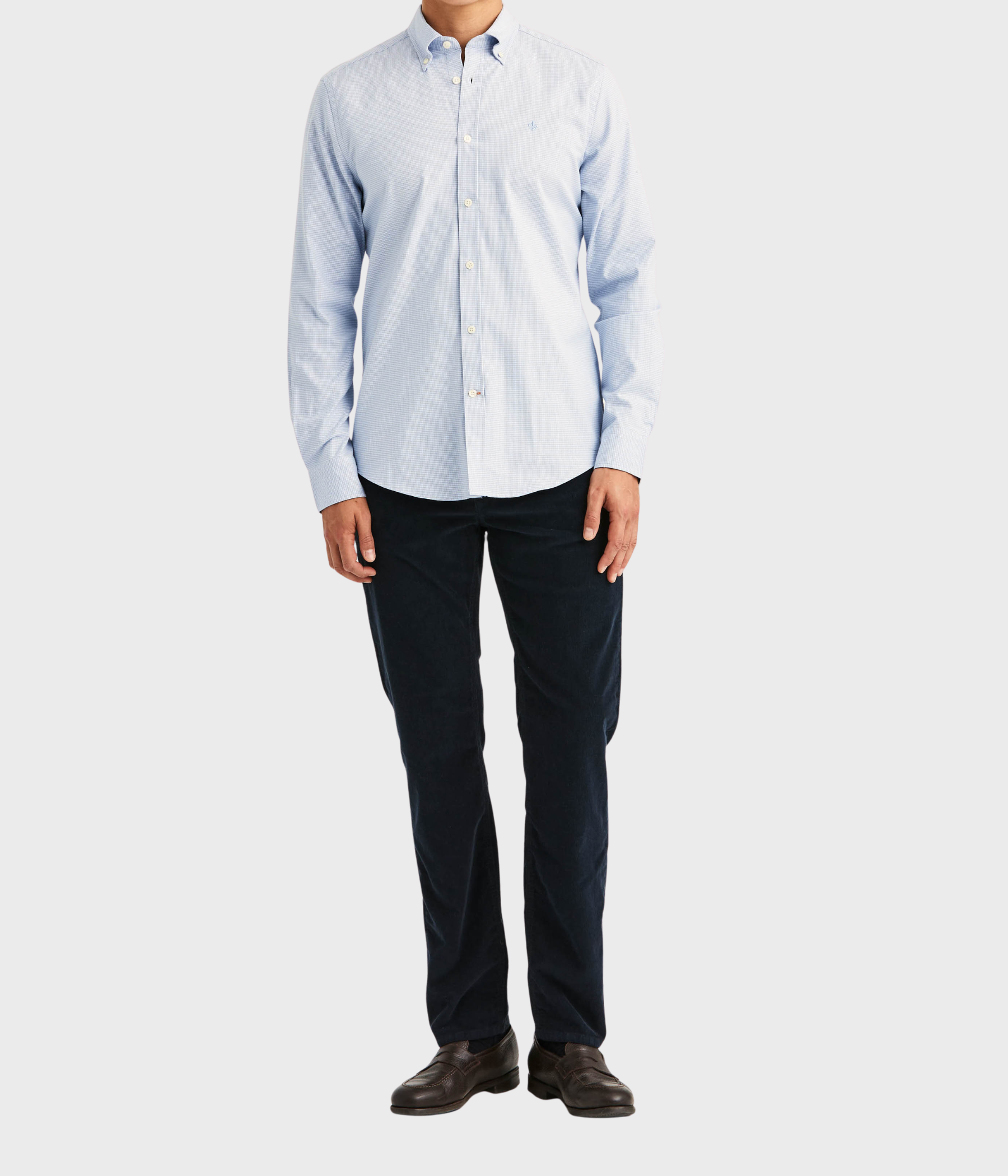 Watts Stretch Flannel Shirt-Slim Fit (56 BLUE)