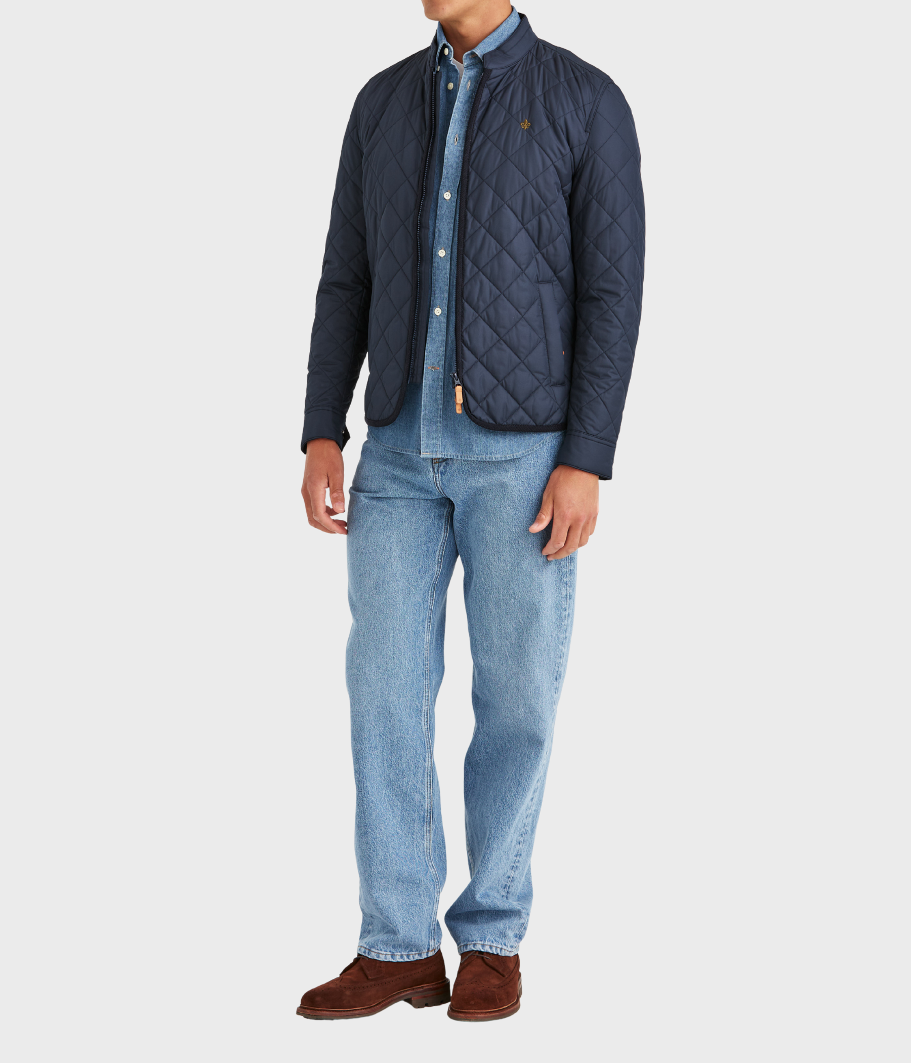 Teddy Quilted Jacket. (59 Old Blue)