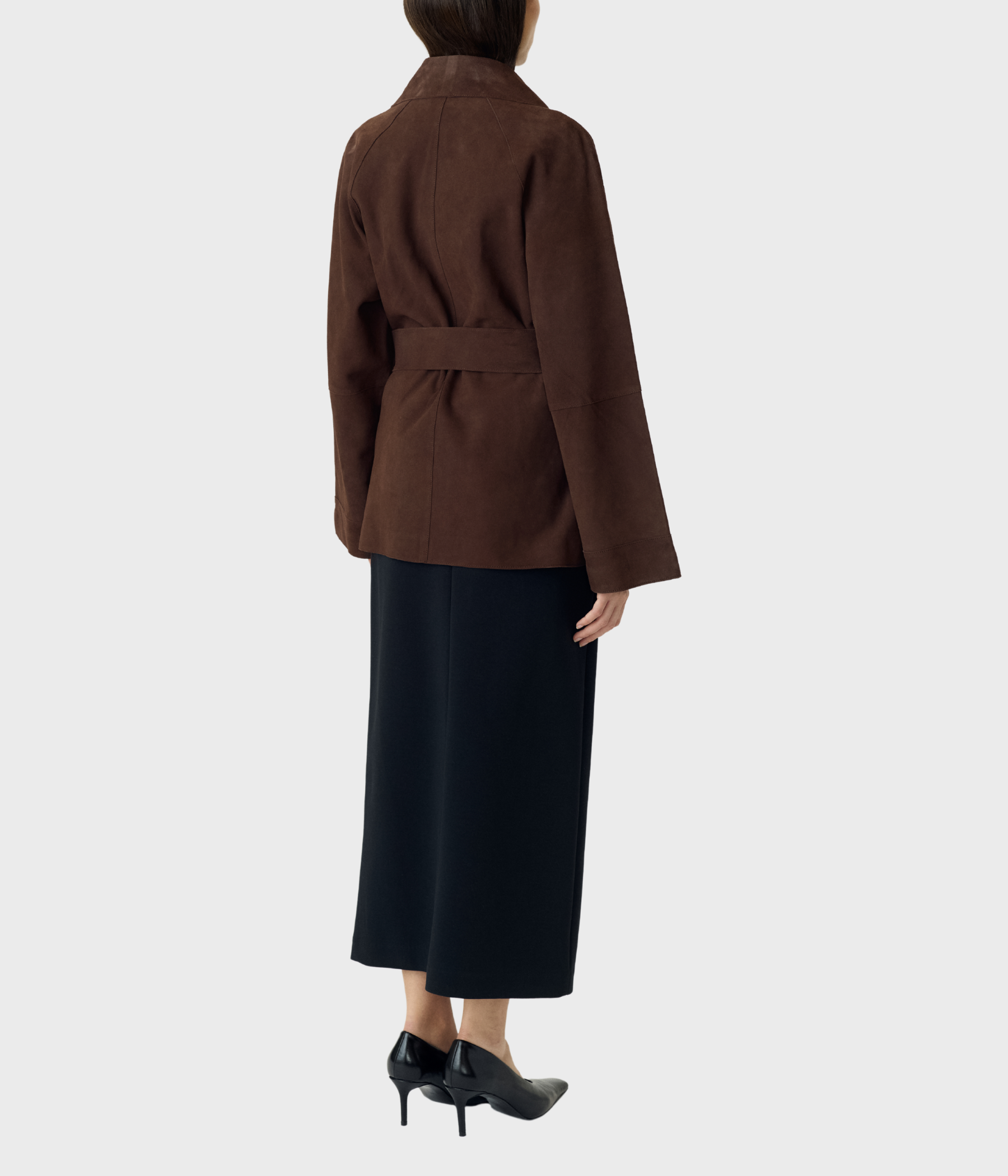 Yasruna Ls Suede Kimono Jacket (Coffee Bean)