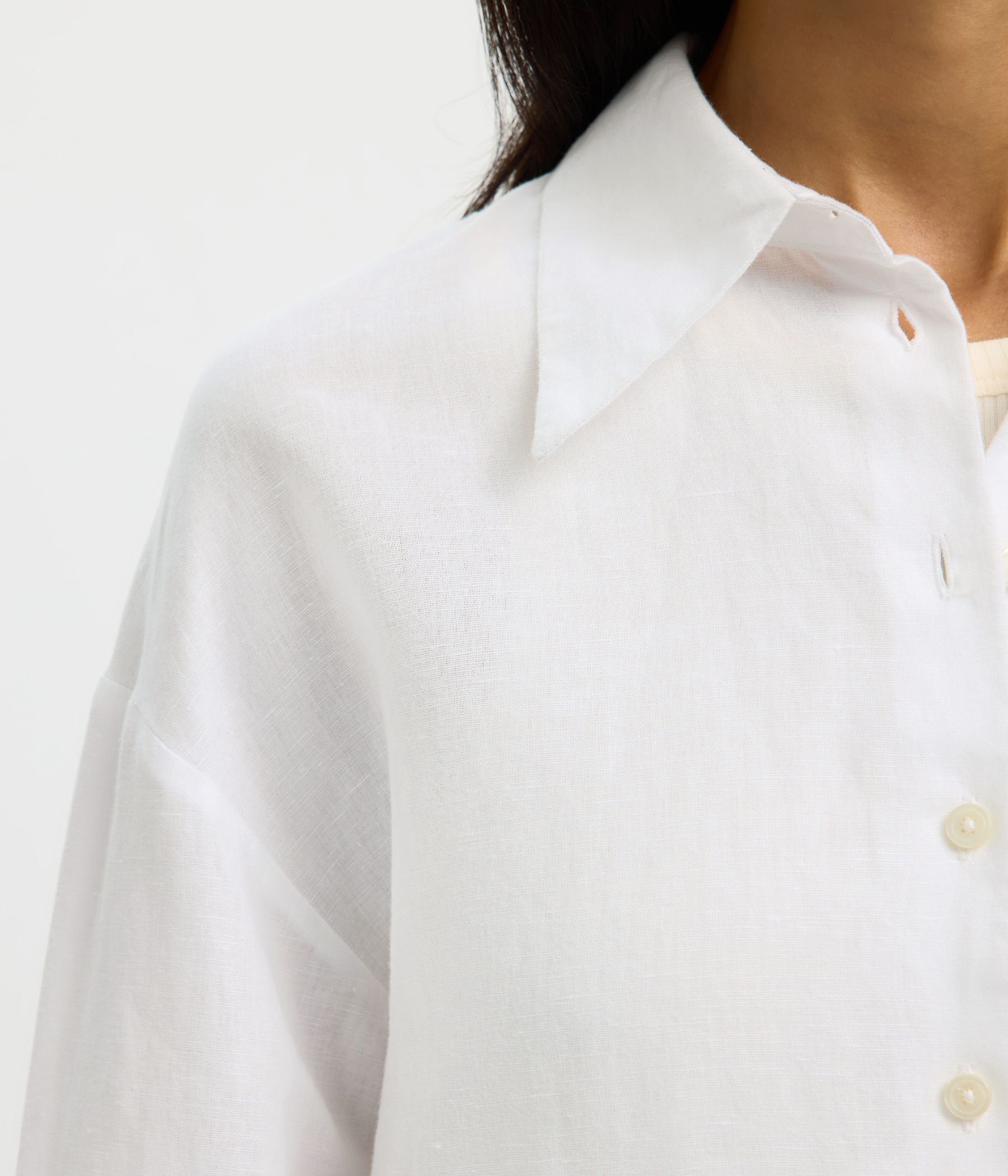 SLFCLEO OVERSIZE LINEN BLEND SHIRT NOOS (Bright White) - D.O. Design Only