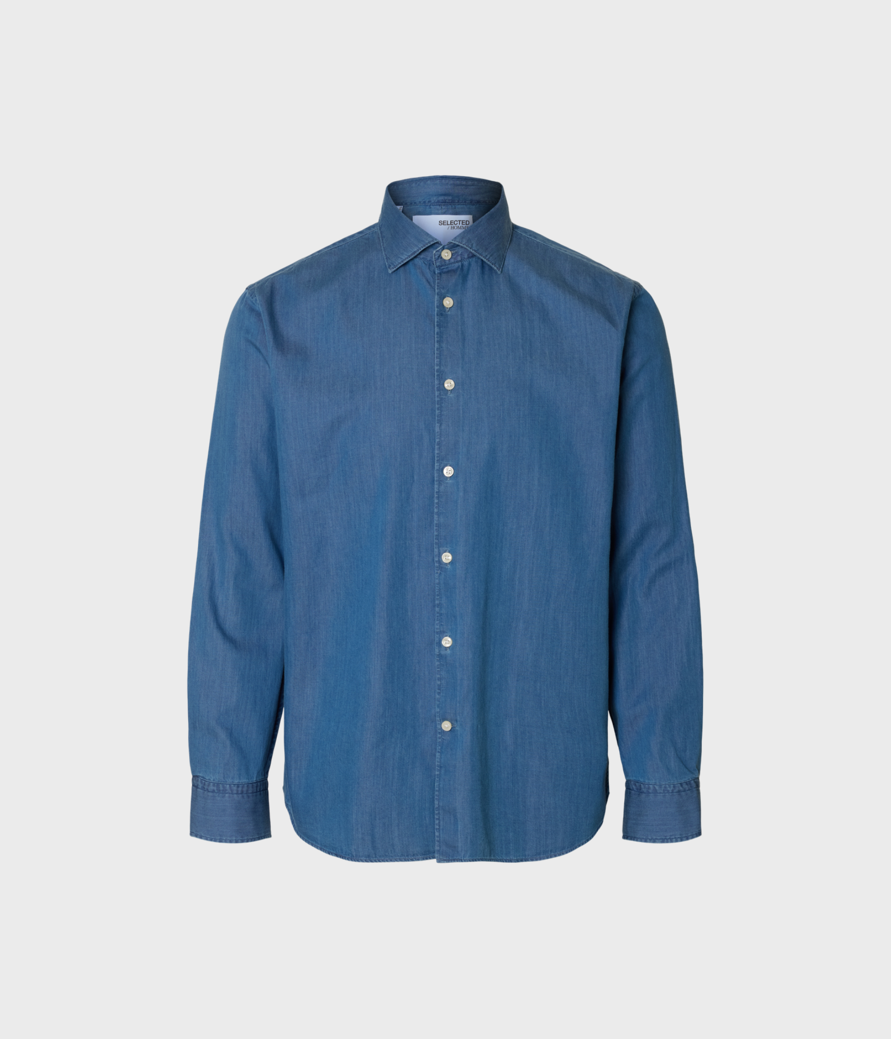SLHREGLEO DENIM LS SHIRT SPREAD. (Medium Blue Denim)