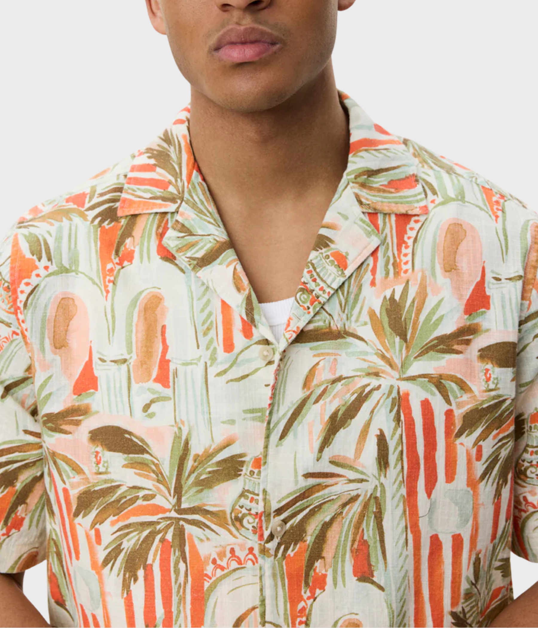 Palm Aop Ss Shirt (721 Raw Sienna Orange)