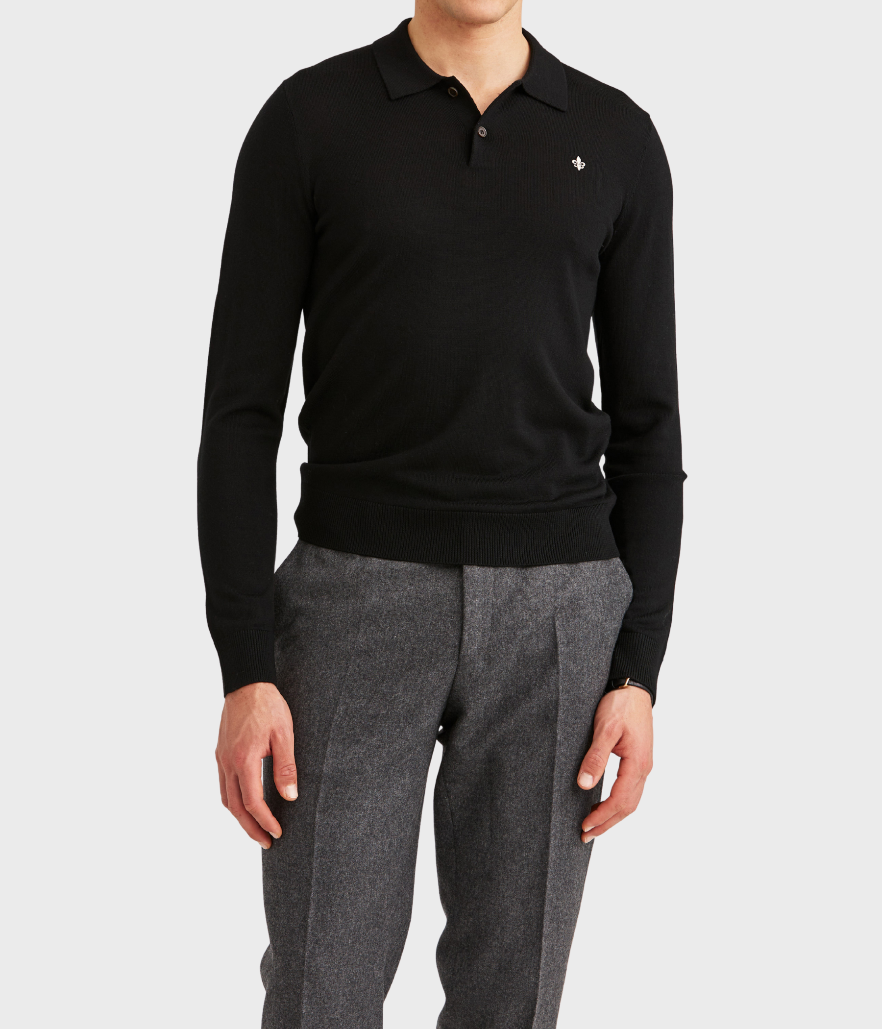 Merino Polo Knit. (99 Black)