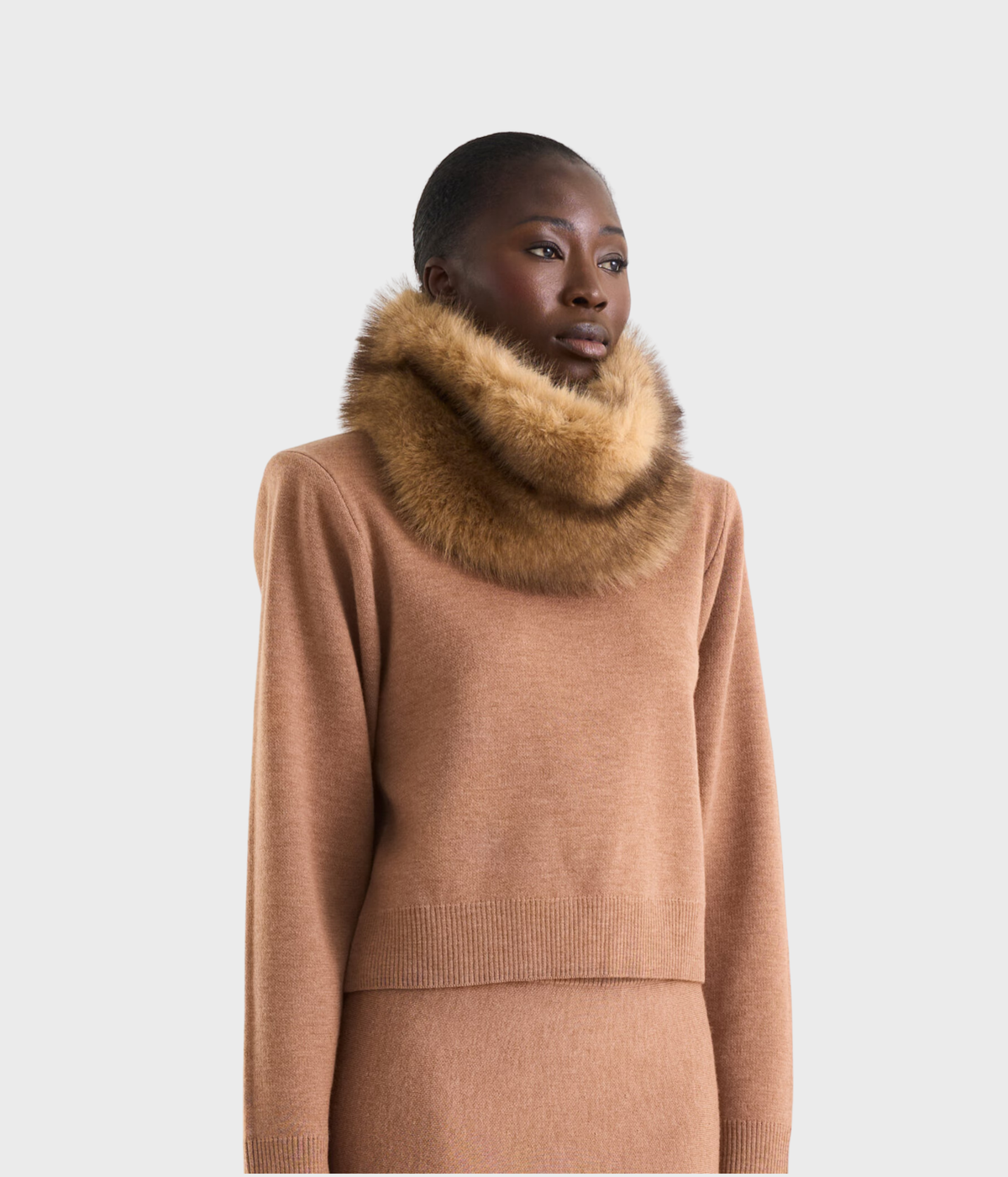 Ilma Faux Fur Scarf (Camel)