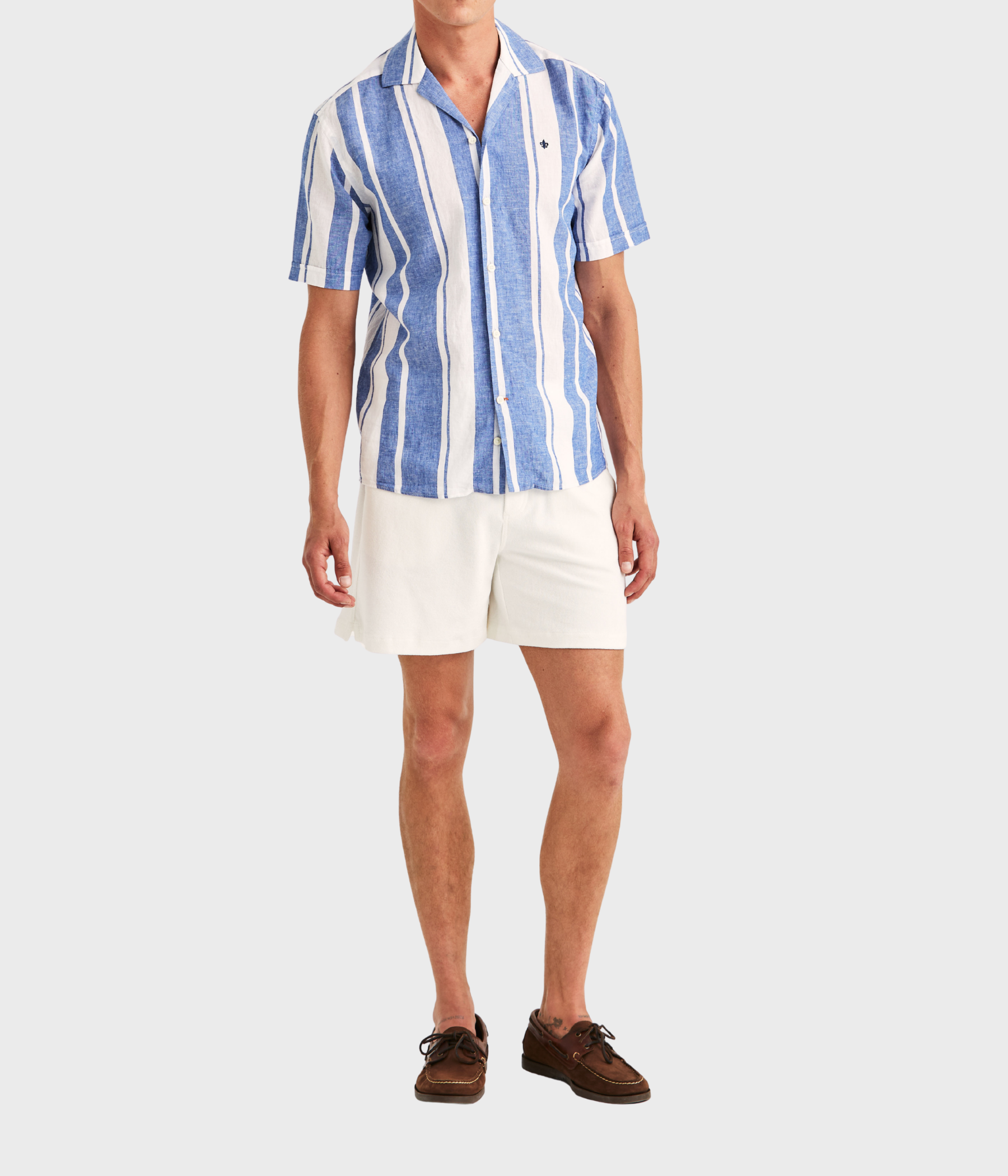 Resort Linen Ss Shirt-Classic Fit (58 Blue)