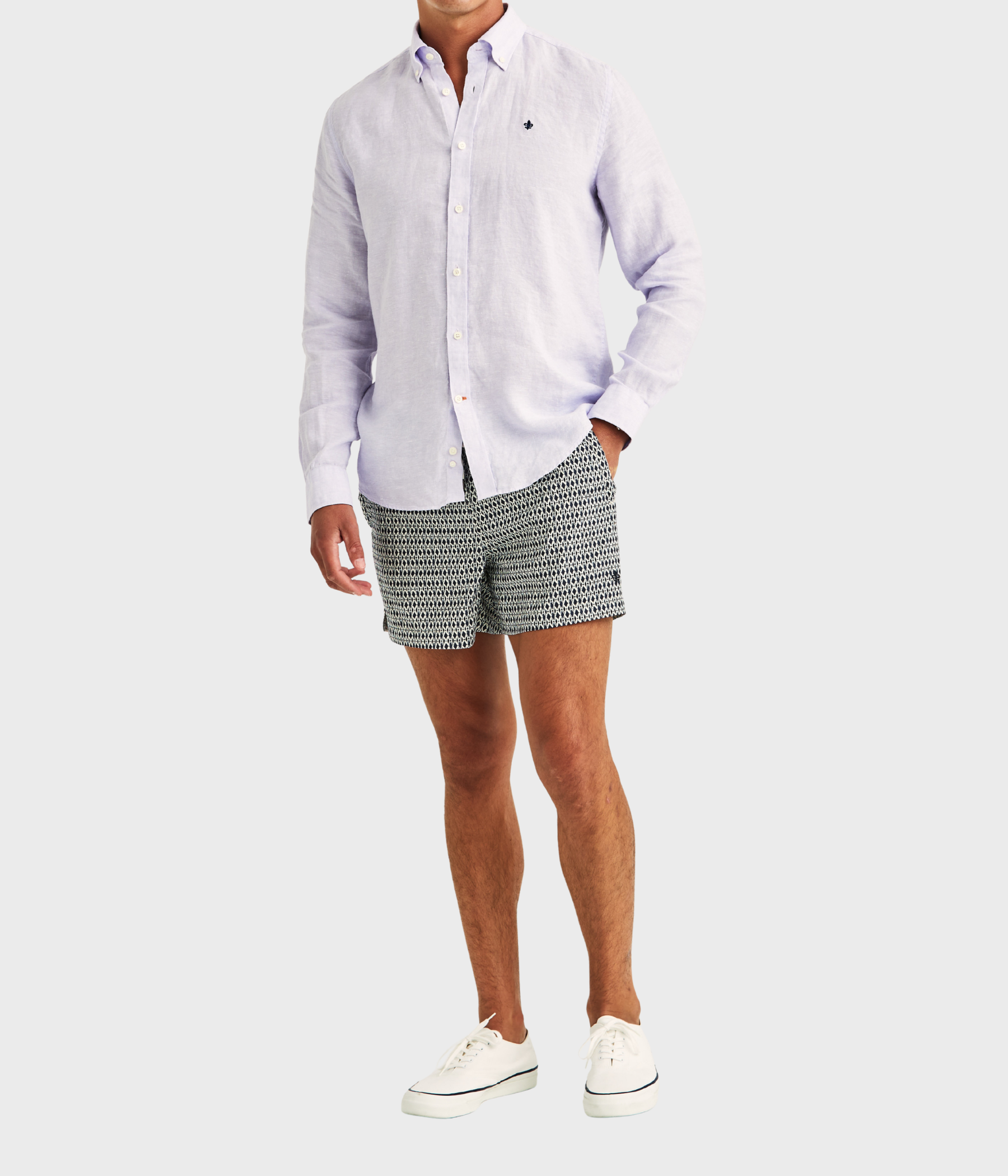 Douglas Linen Shirt-Classic Fit (50 Purple)