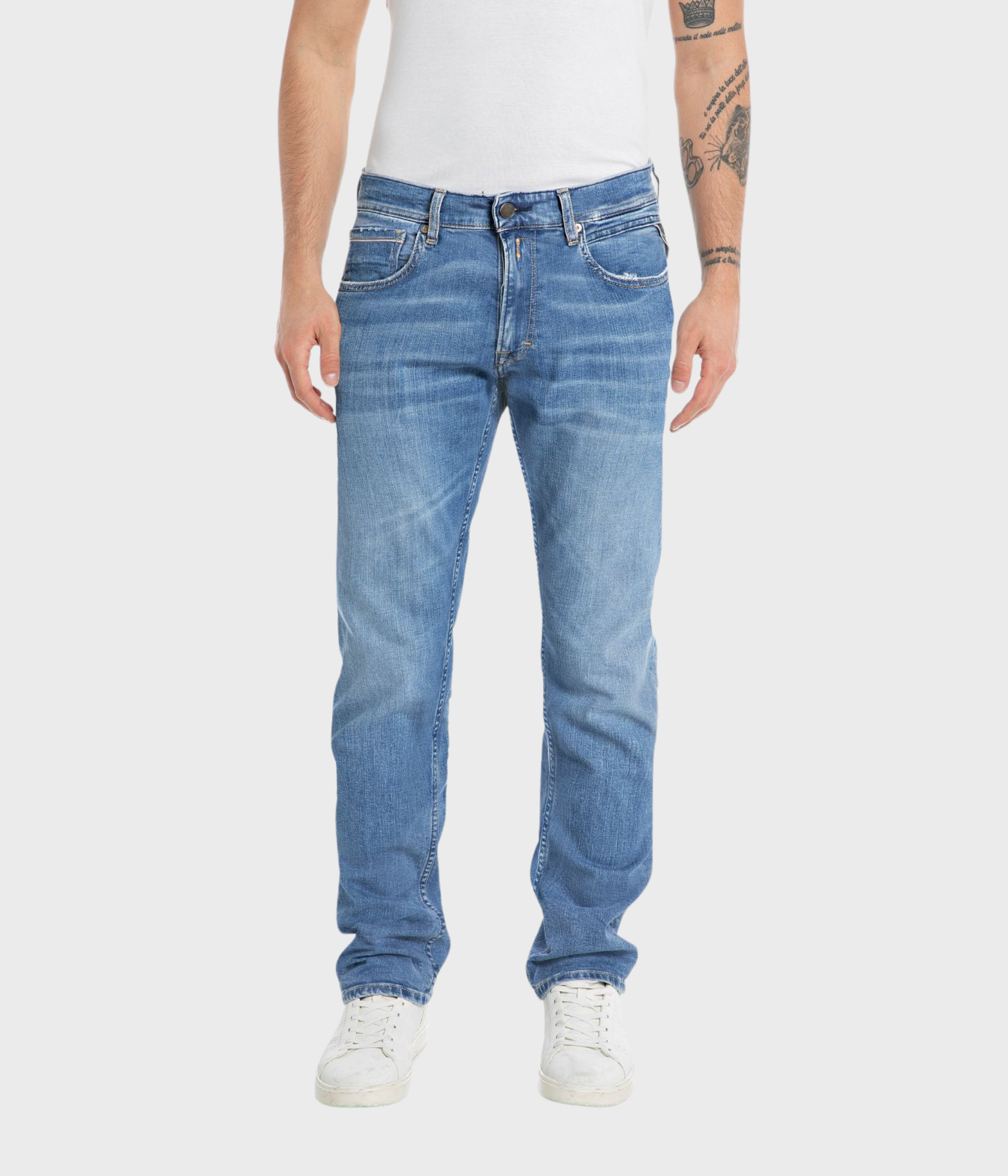 Trousers GROVER 573 ECO PLUS (009 MEDIUM BLUE Medium wash tone)
