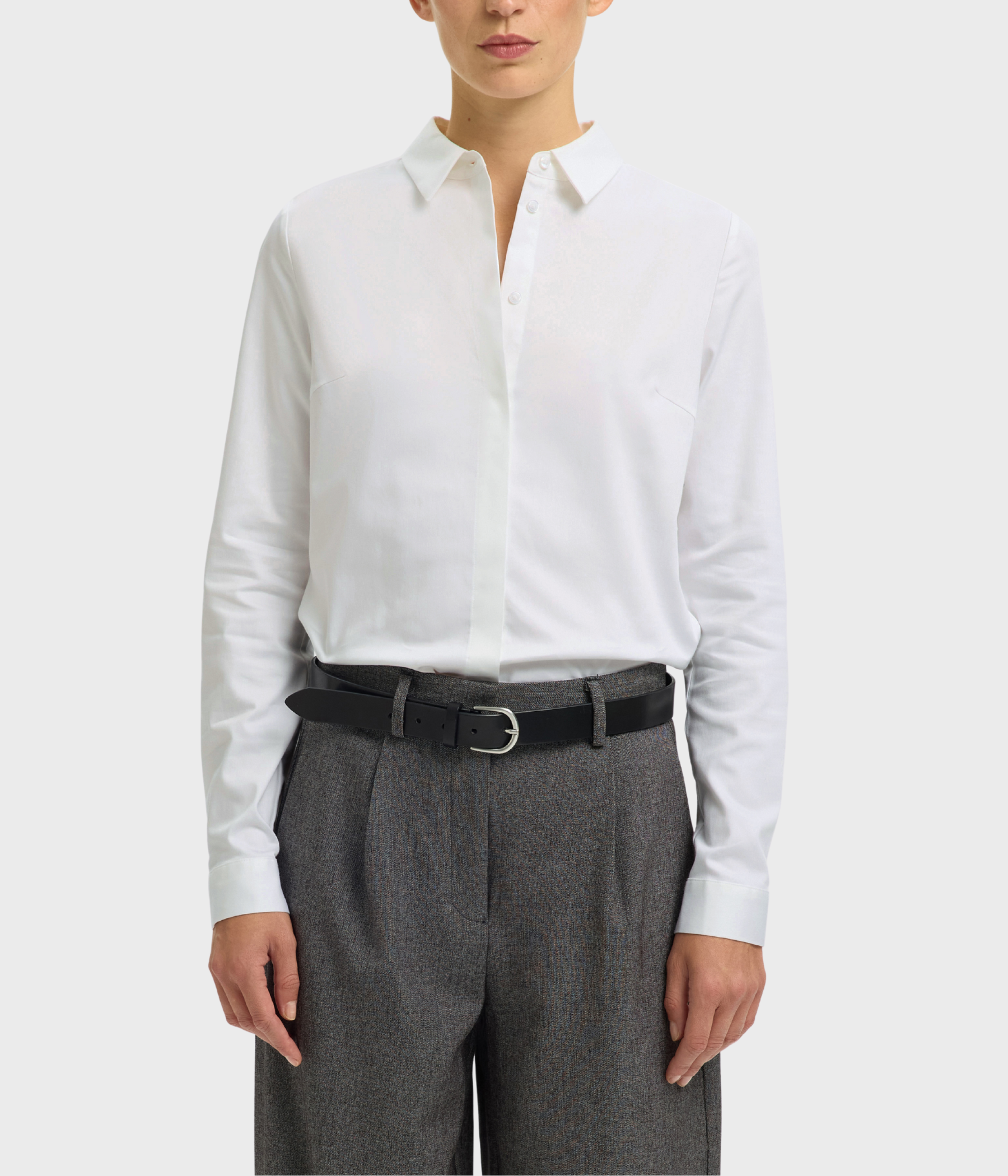 SLFROMIE LS FITTED SHIRT NOOS (Bright White)