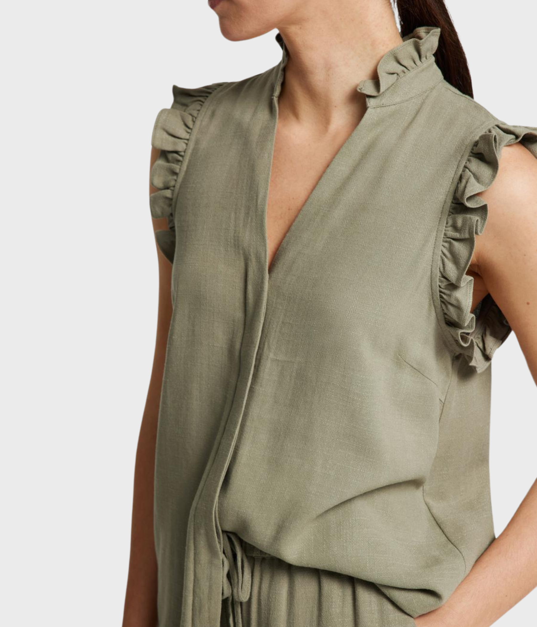SLFVIVA SL RUFFLE TOP NOOS (Vetiver)