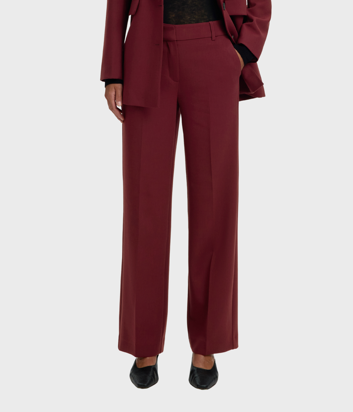 Slfrita Mw Wide Pant Mel Noos. (Tawny Port Detail:MELANGE)