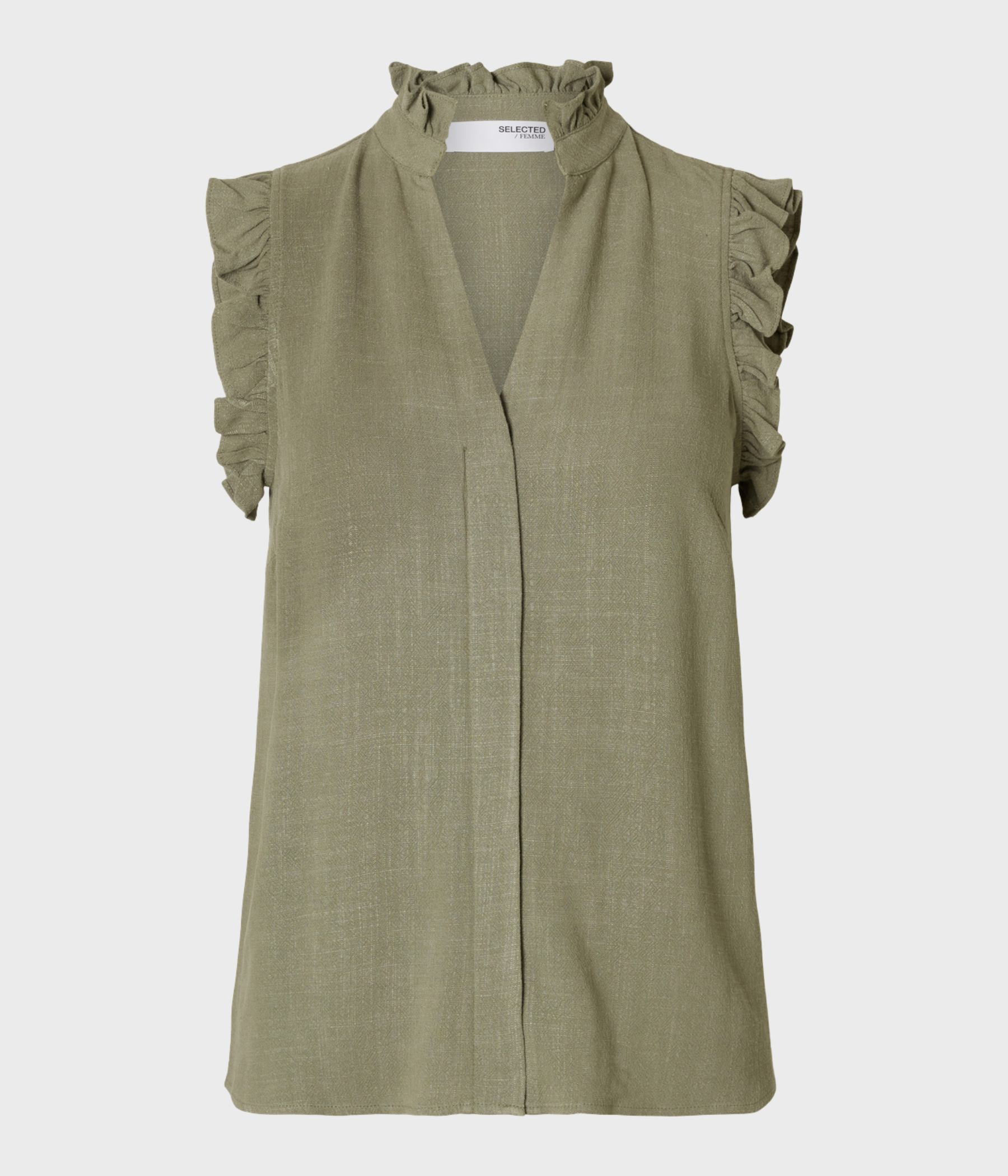 SLFVIVA SL RUFFLE TOP NOOS (Vetiver)