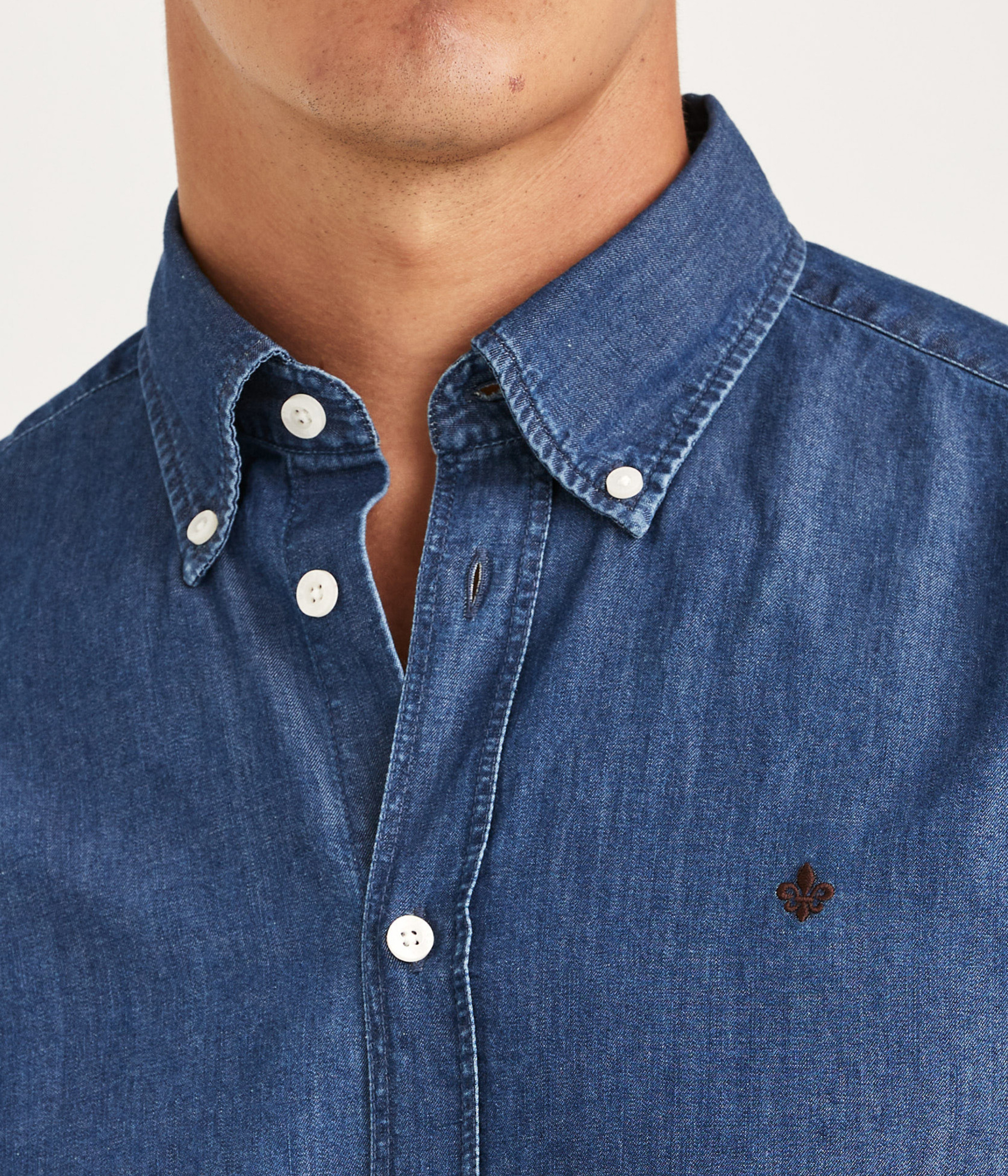 Light Denim Shirt-Slim Fit. (63 Blue)