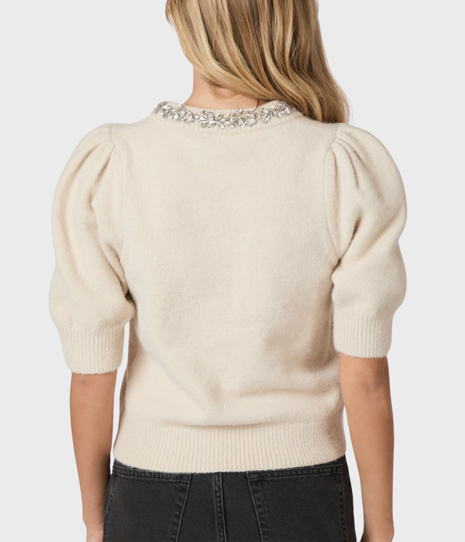 Maia Stone Knit Blouse (124 Ivory)