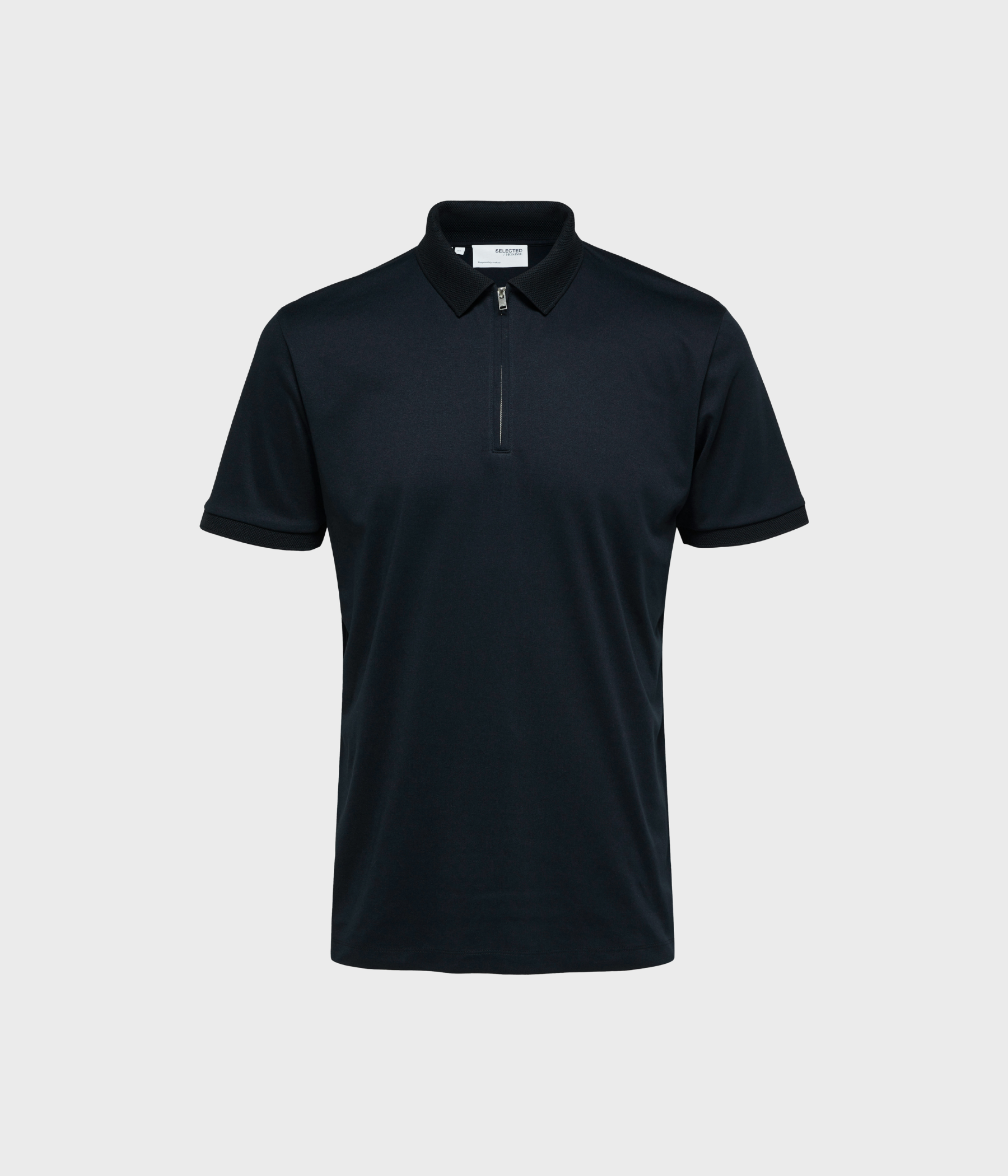 SLHFAVE ZIP SS POLO NOOS. (Sky Captain)