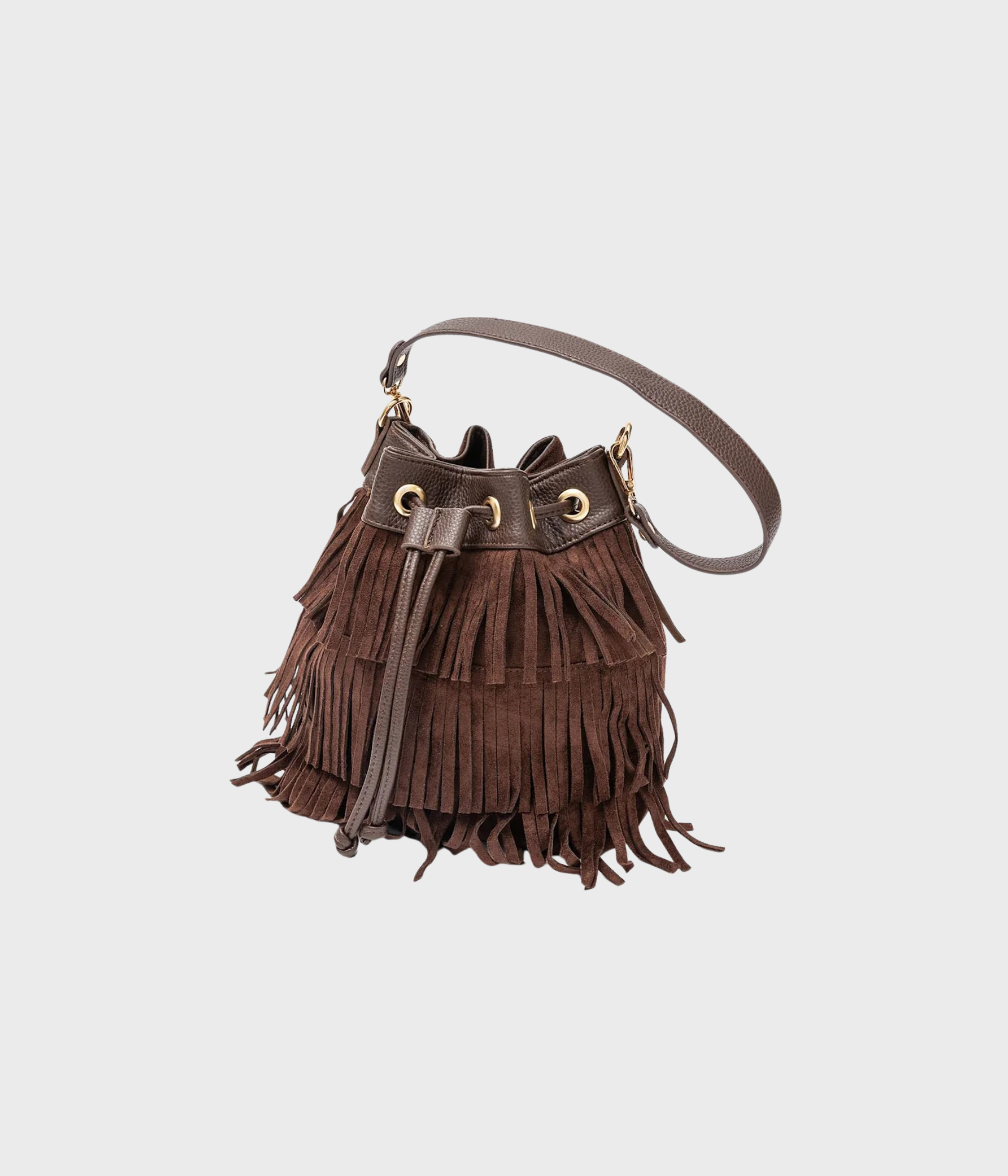 Jade Bucket Bag Frill (Brown)
