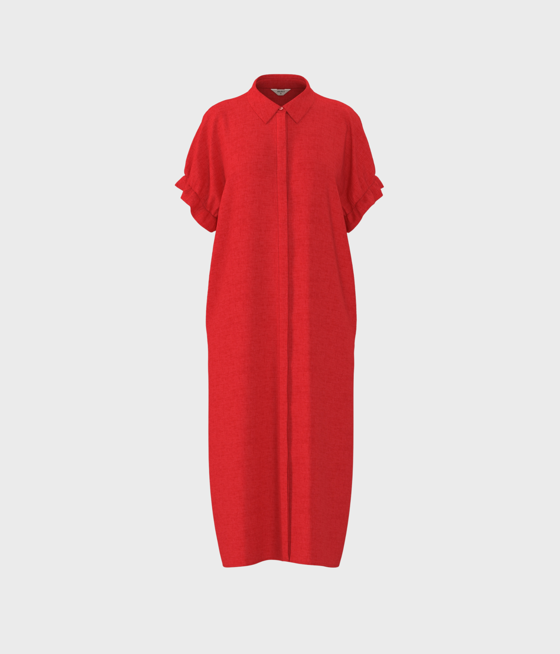 OBJSANNE TIANA S/S DRESS NOOS (Flame Scarlet)