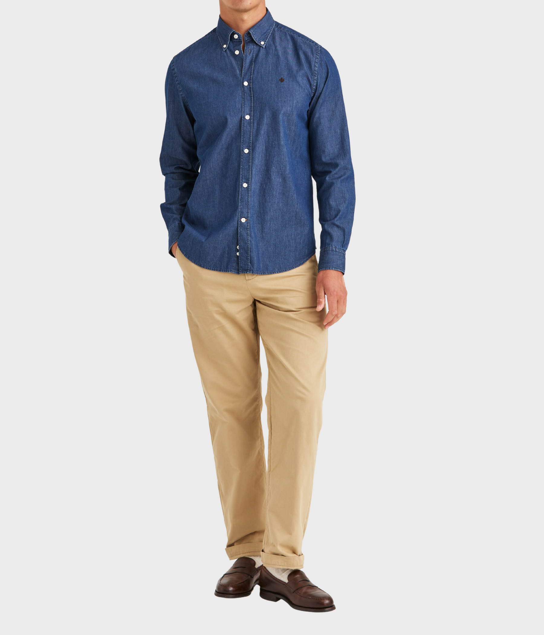 Light Denim Shirt-Slim Fit. (63 Blue)