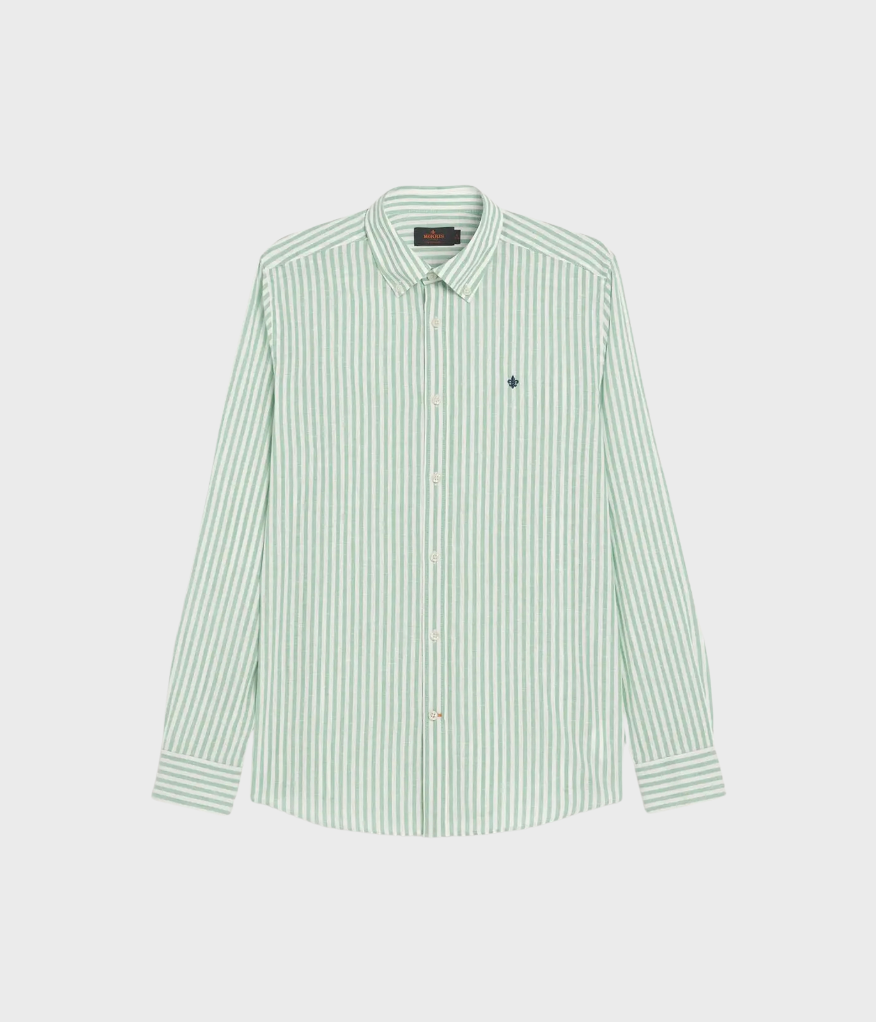 Douglas Linen Stripe Shirt-Classic Fit (71 Green)