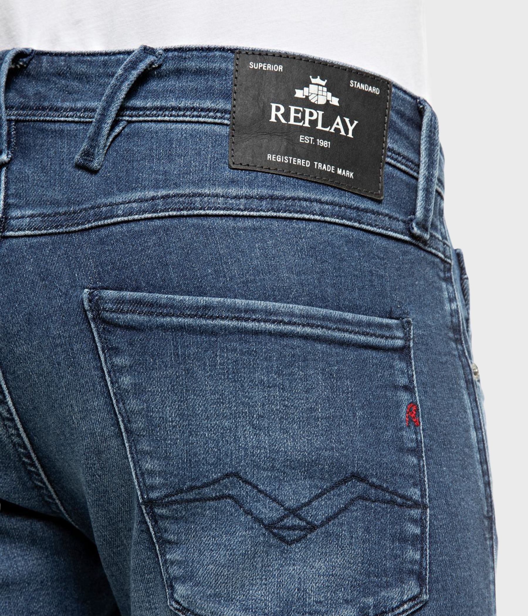 Trousers Anbass C-Stretch (C009 MEDIUM BLUE medium tone enzymatic stone wash)