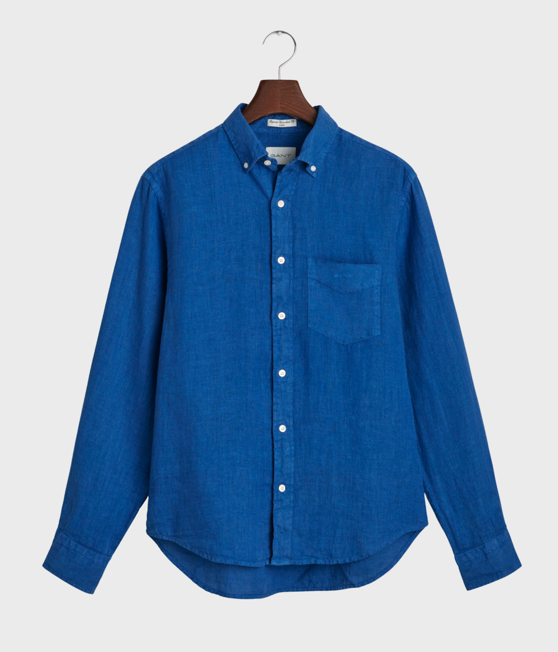 REG GMNT DYED LINEN SHIRT (407 RICH BLUE)