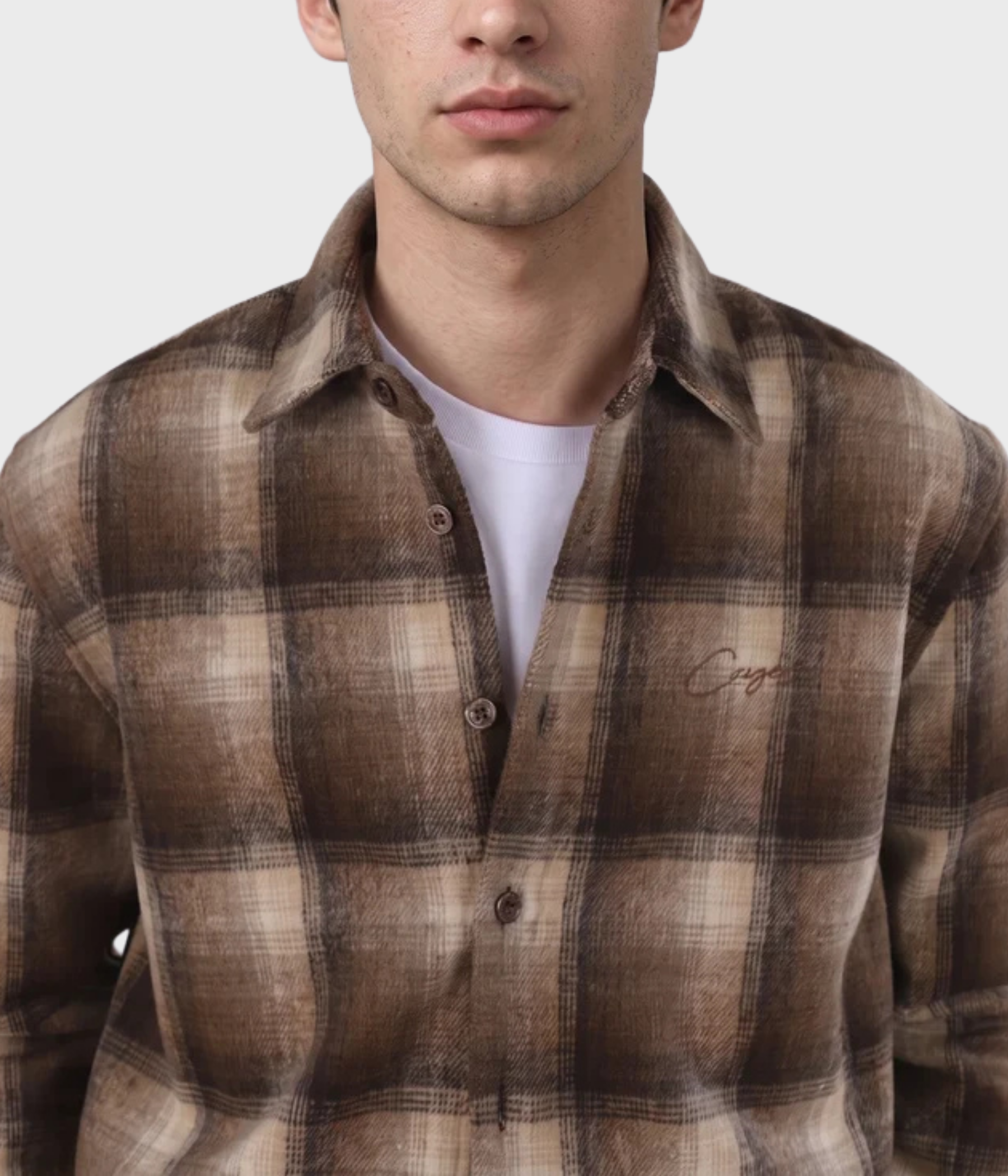 Leon Checked Shirt (165 Brown checked)