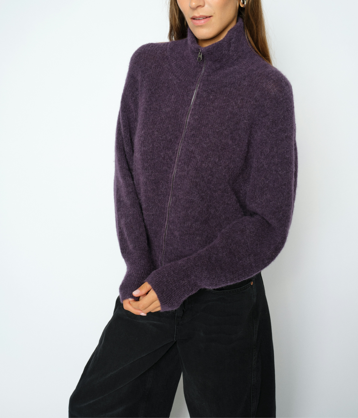 Mmthora Knit Zip Cardigan (292 Sweet Grape)