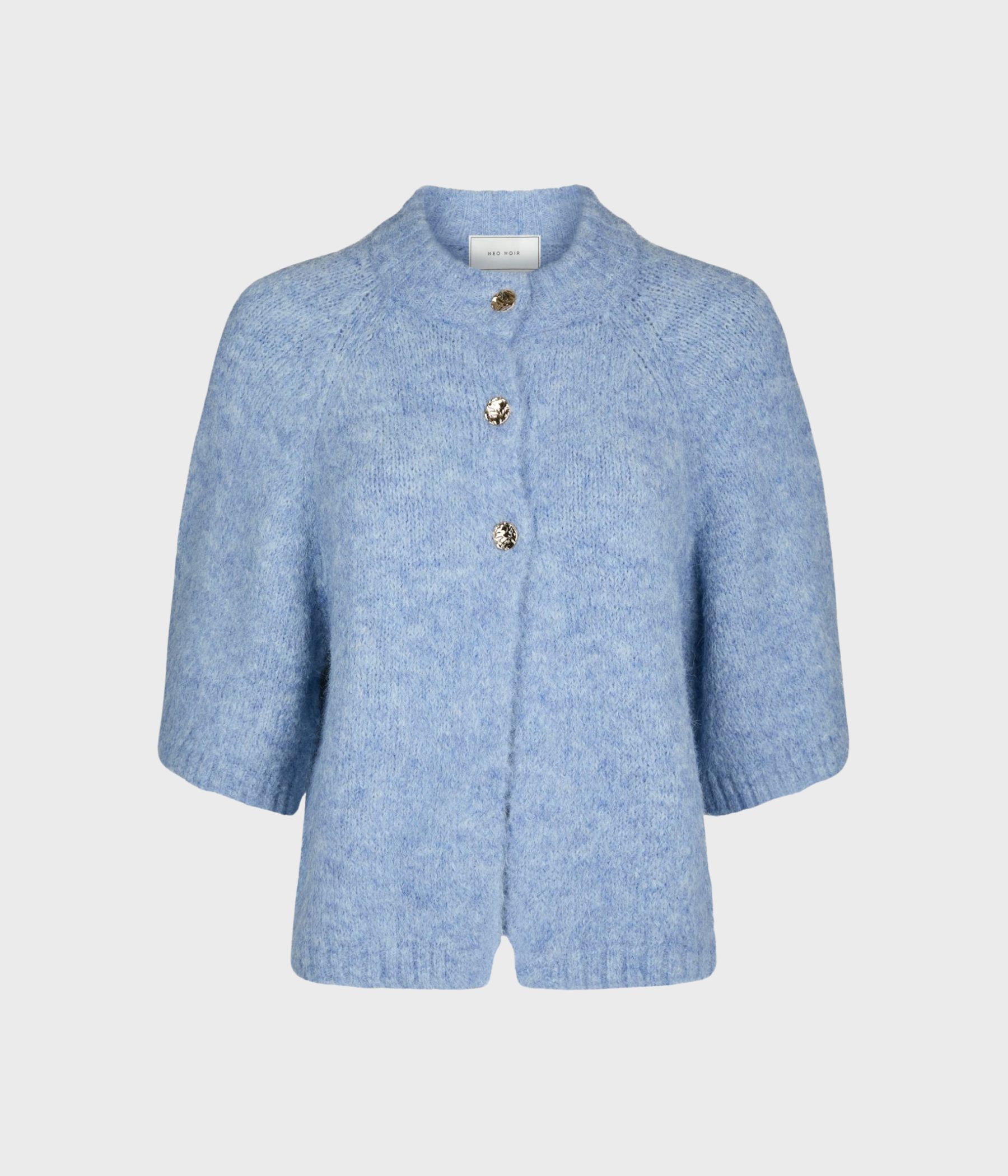Benuta Fluffy Knit Cardigan. (142 Dusty blue)